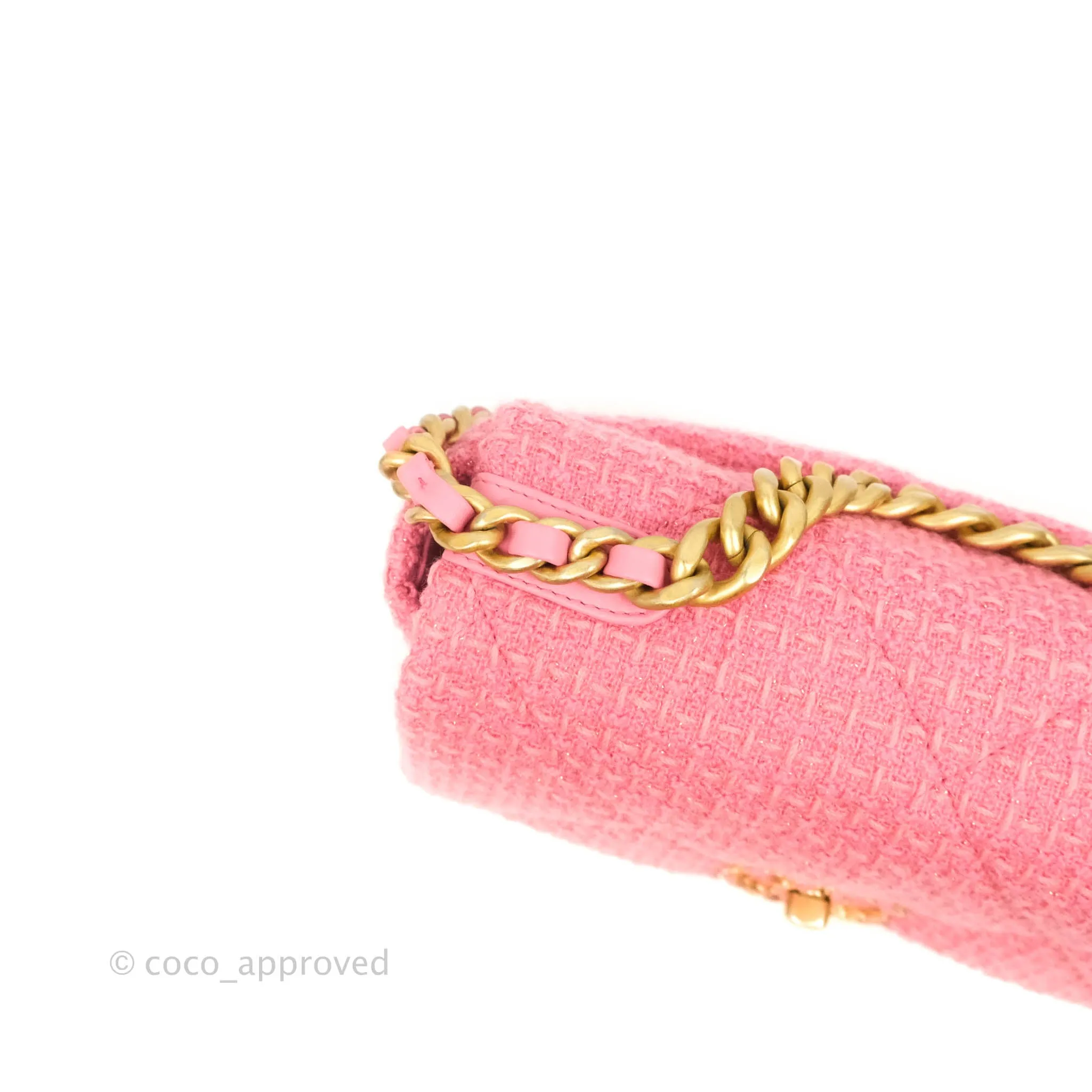 Chanel 19 Small Tweed Pink Mixed Hardware