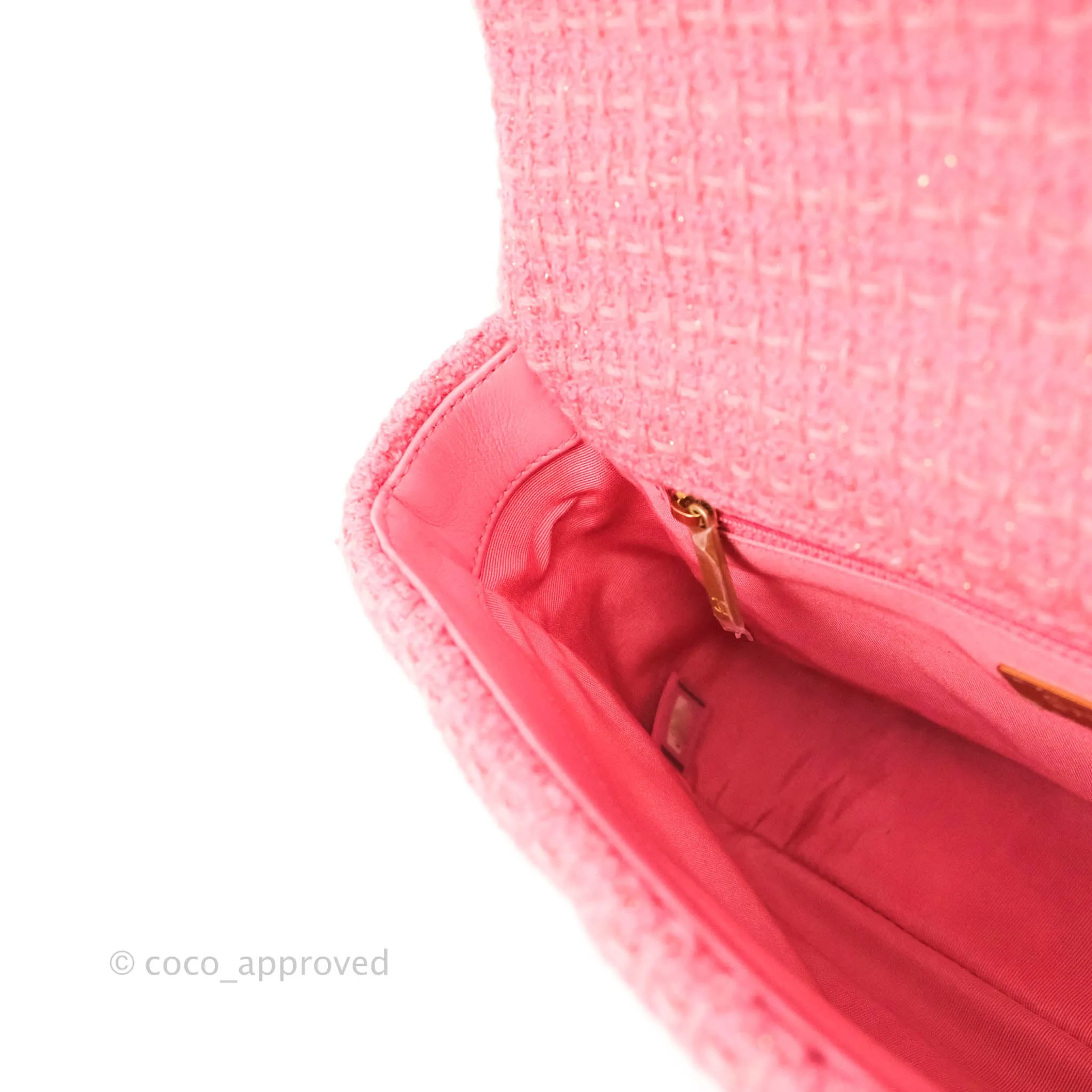 Chanel 19 Small Tweed Pink Mixed Hardware