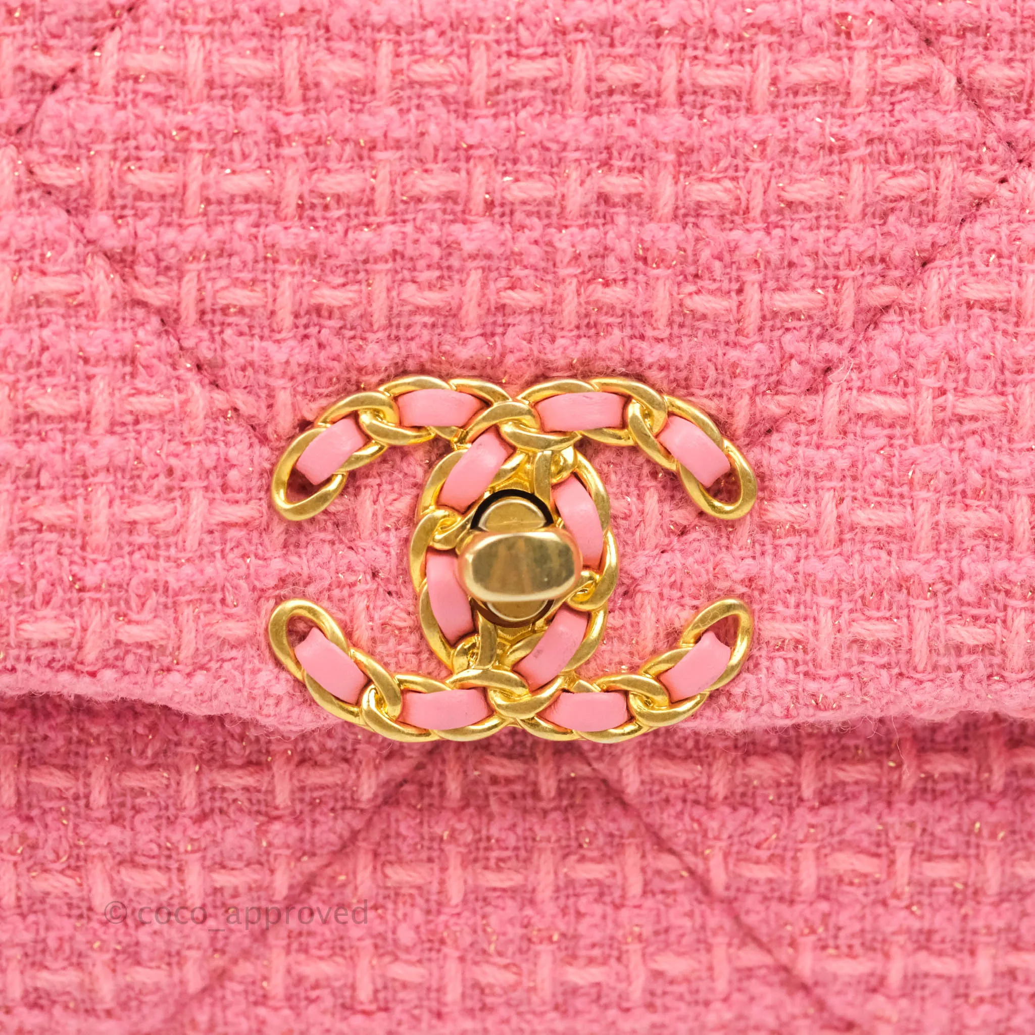 Chanel 19 Small Tweed Pink Mixed Hardware