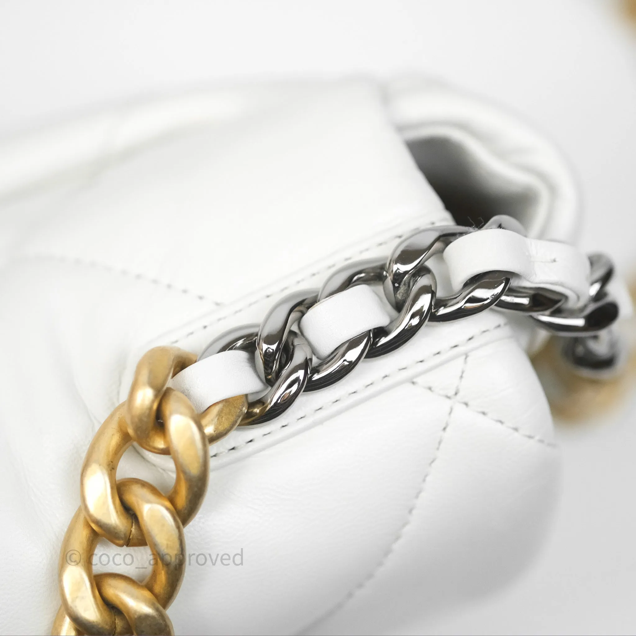 Chanel 19 Small White Mixed Hardware