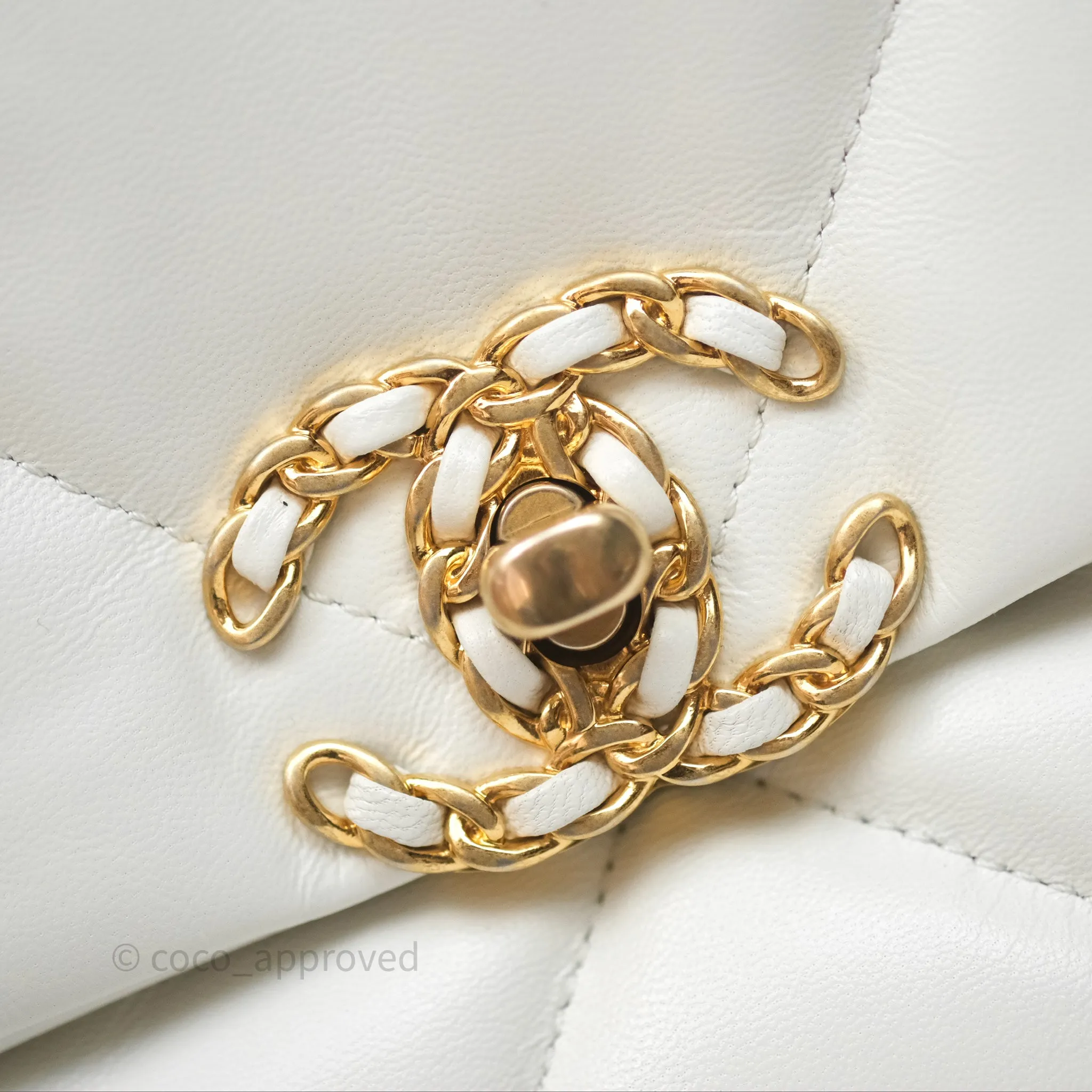 Chanel 19 Small White Mixed Hardware