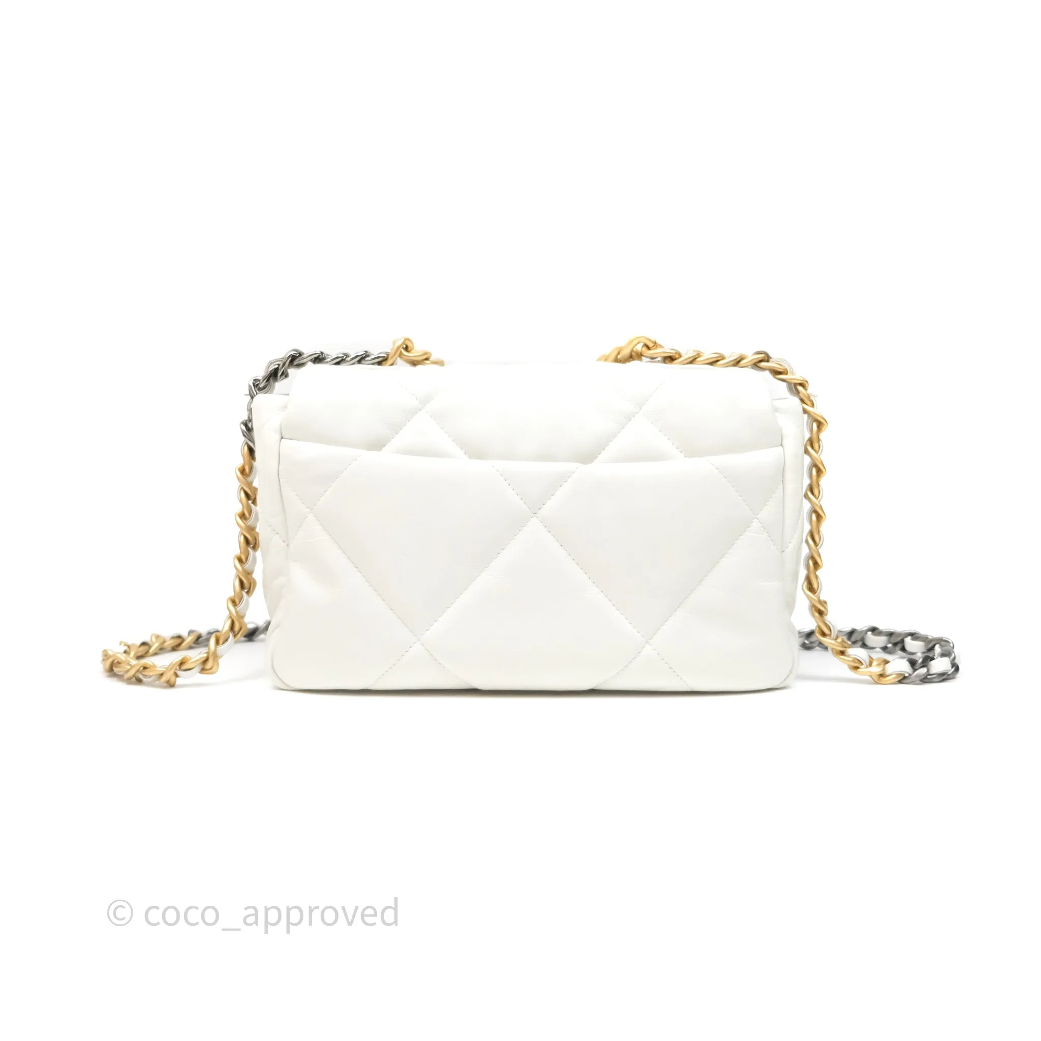 Chanel 19 Small White Mixed Hardware