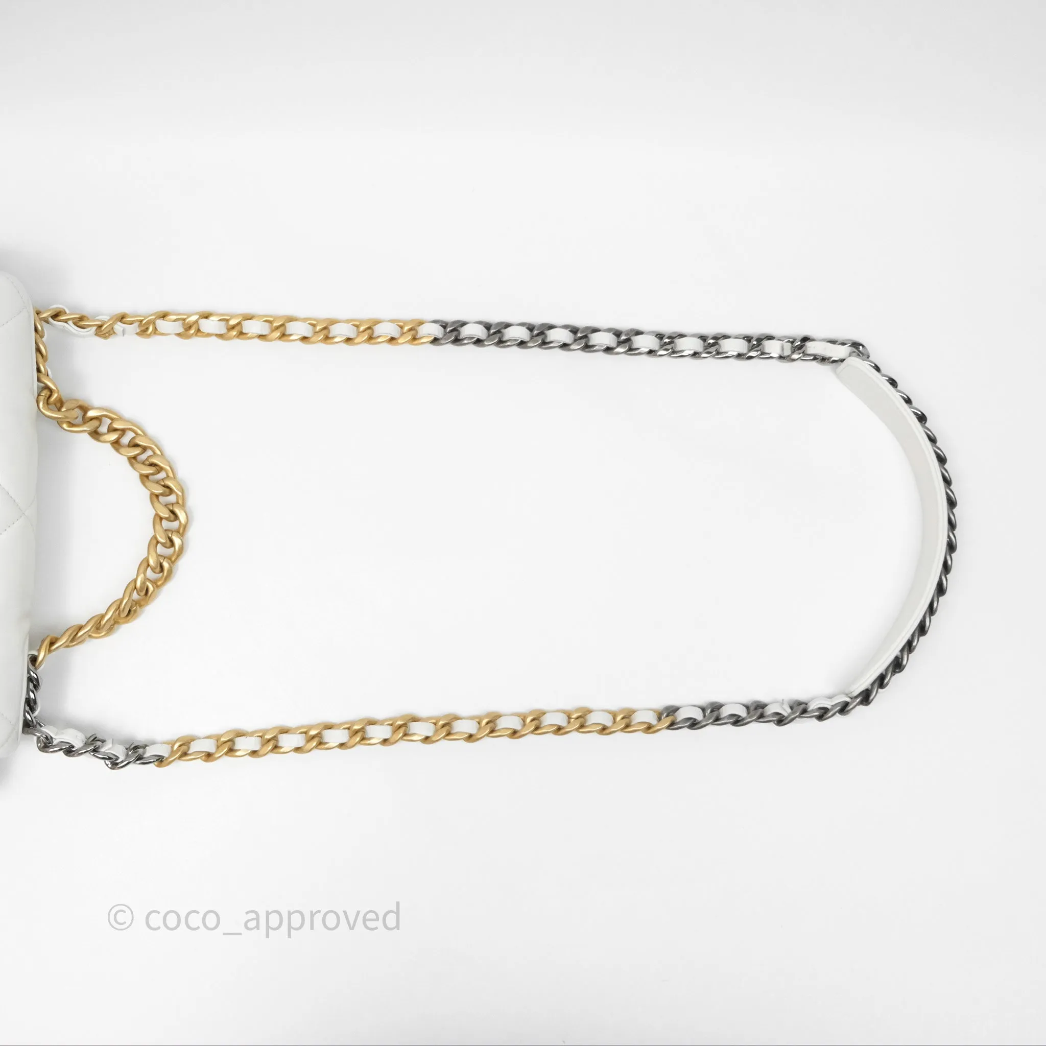 Chanel 19 Small White Mixed Hardware