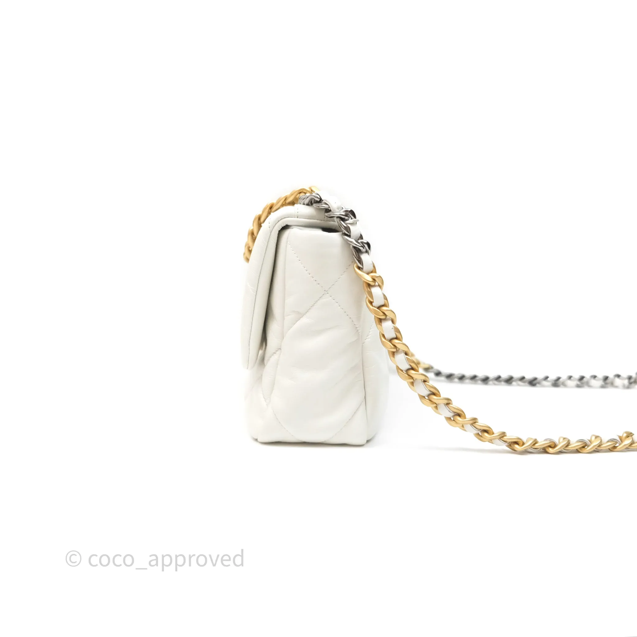 Chanel 19 Small White Mixed Hardware