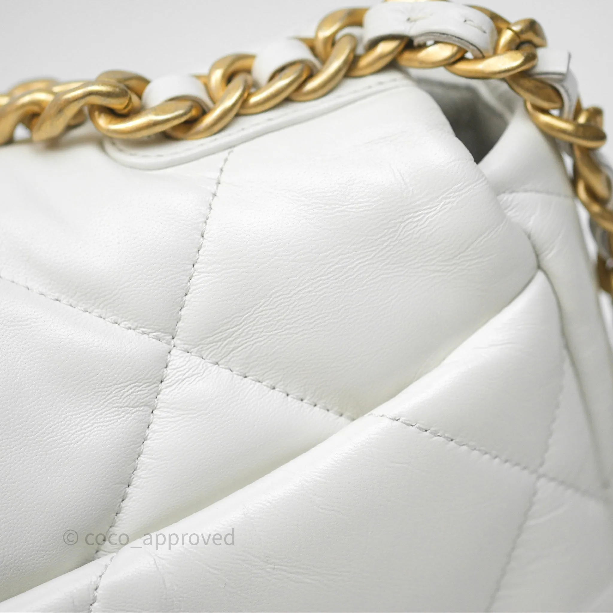 Chanel 19 Small White Mixed Hardware