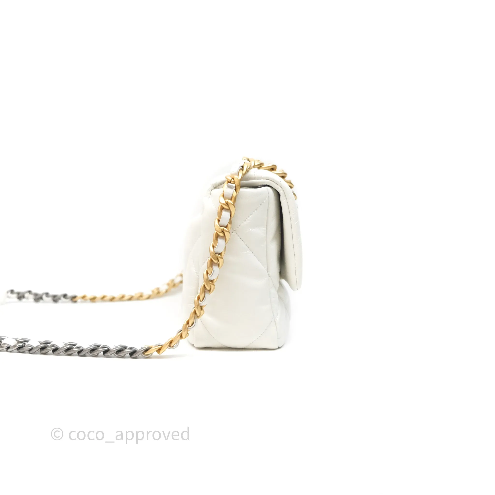 Chanel 19 Small White Mixed Hardware