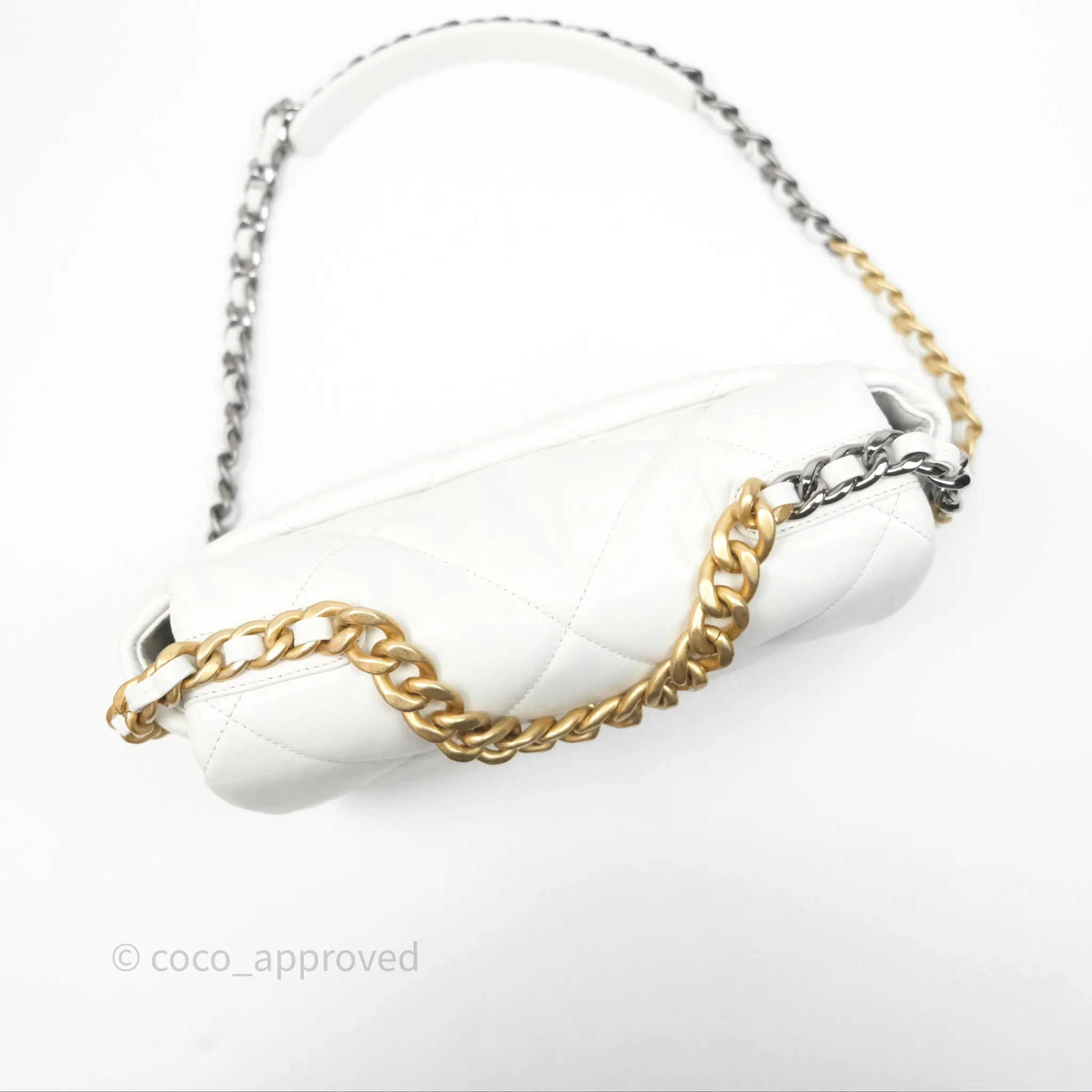 Chanel 19 Small White Mixed Hardware