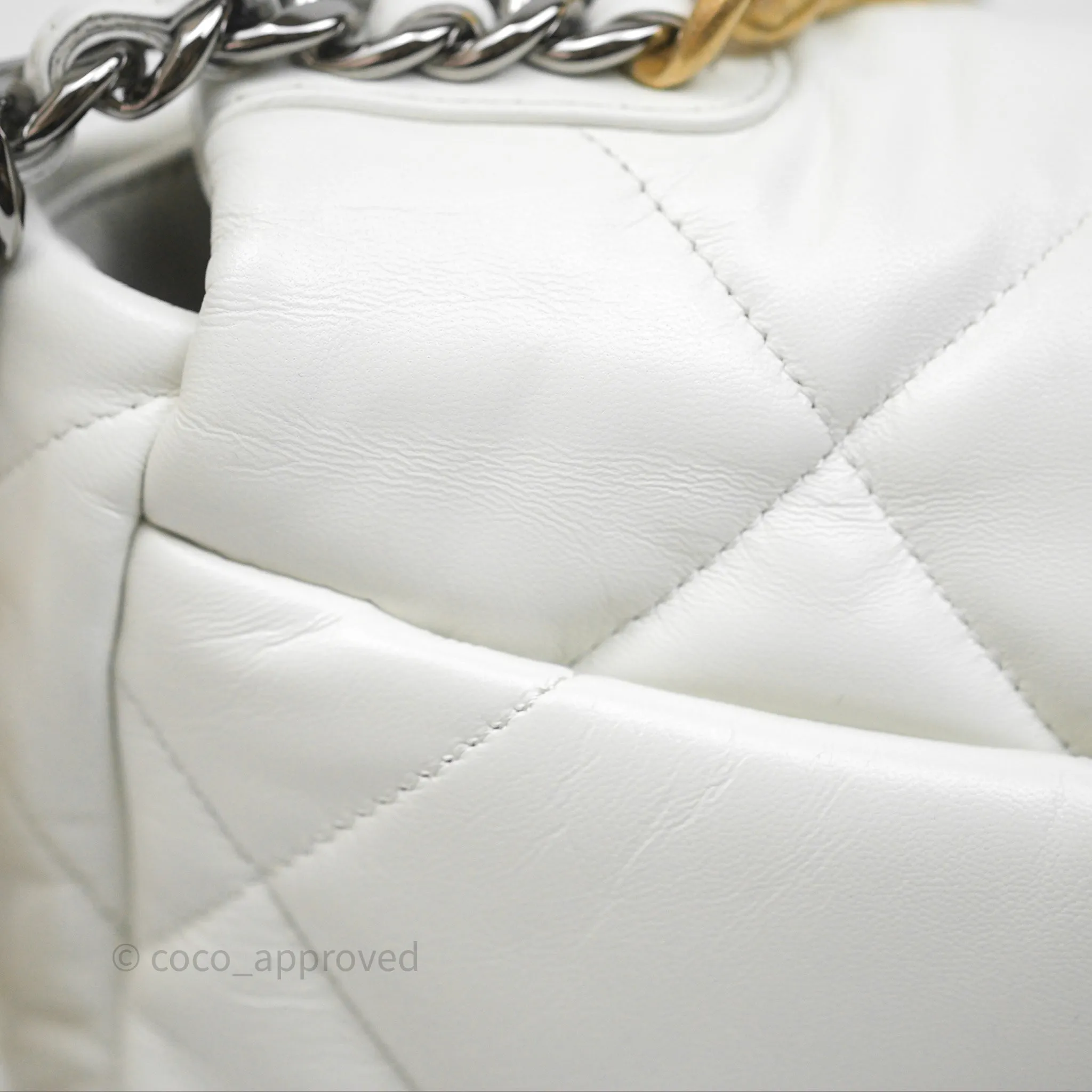 Chanel 19 Small White Mixed Hardware