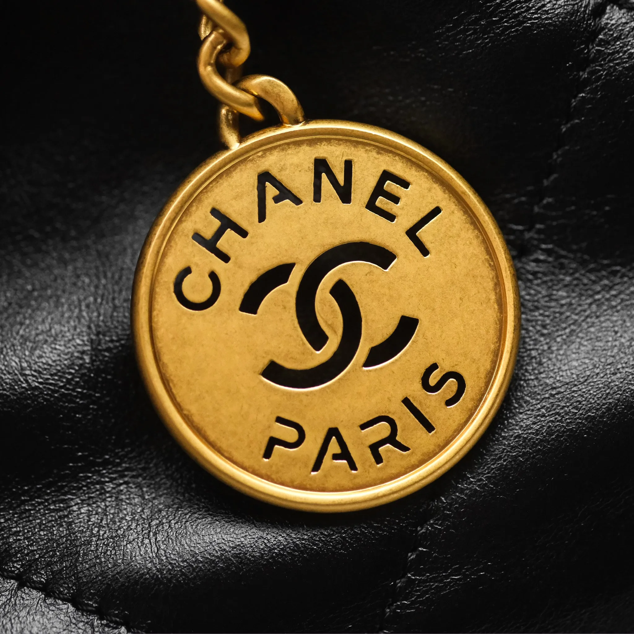 Chanel 22 Bag Small Black Crumpled Calfskin Aged Gold Hardware