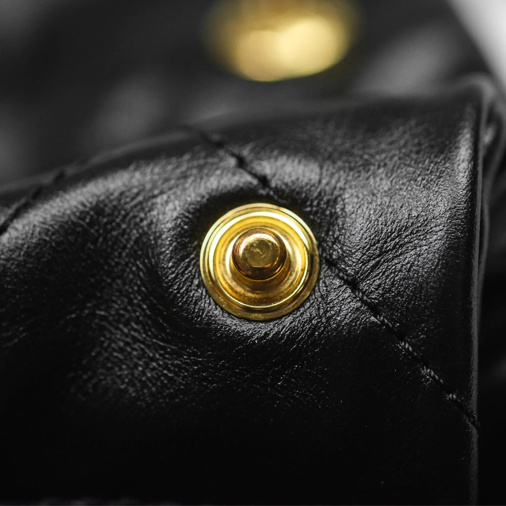 Chanel 22 Bag Small Black Crumpled Calfskin Aged Gold Hardware