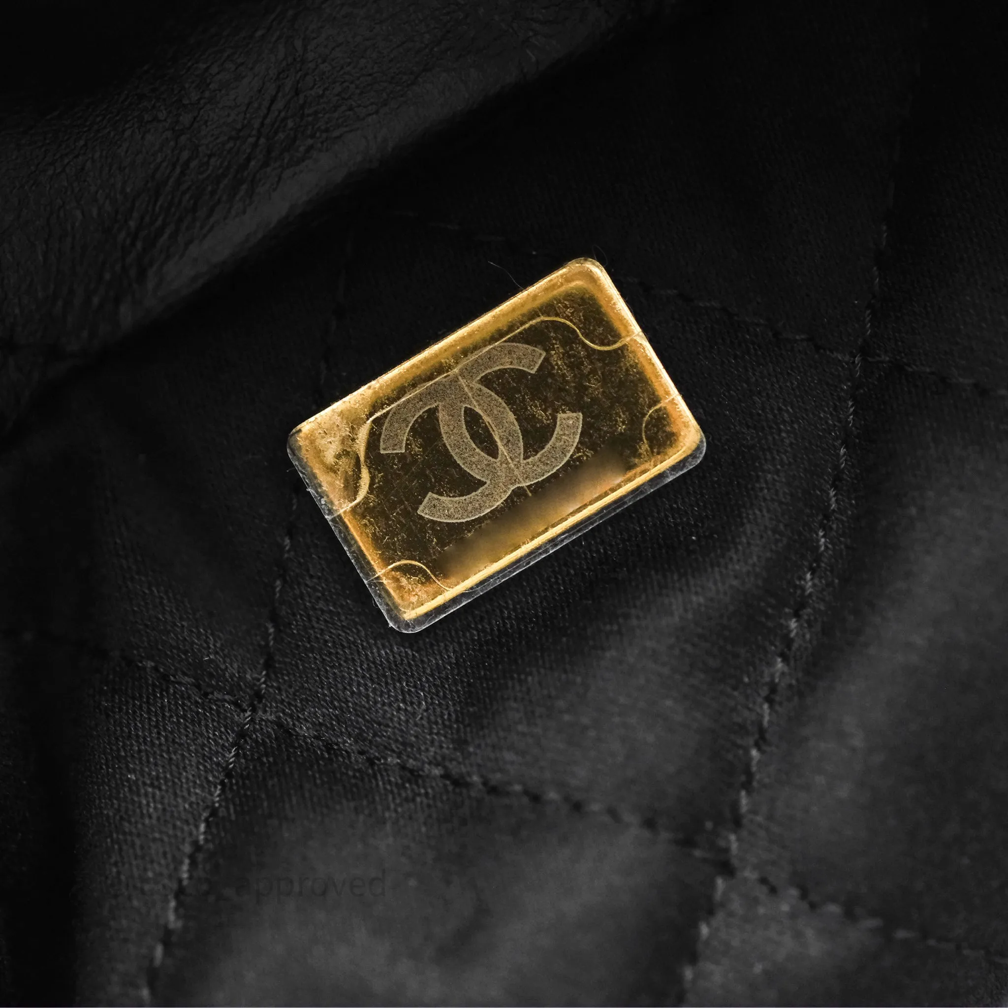 Chanel 22 Bag Small Black Crumpled Calfskin Aged Gold Hardware