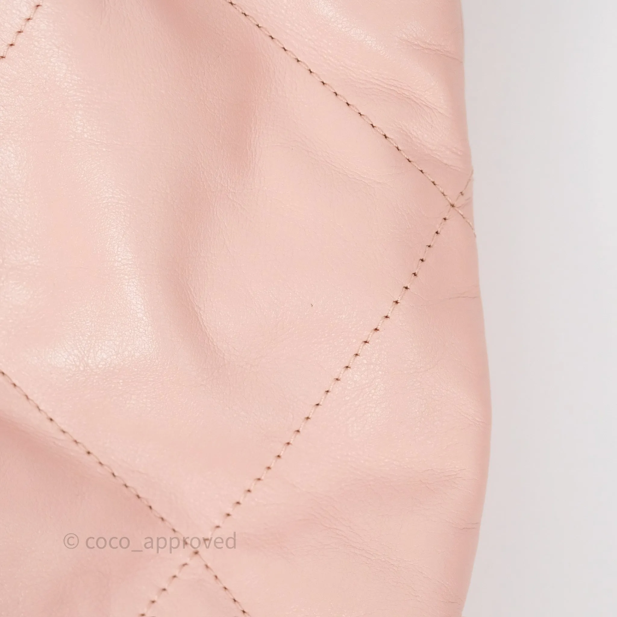 Chanel 22 Medium Pink Crumpled Calfskin Aged Gold Hardware