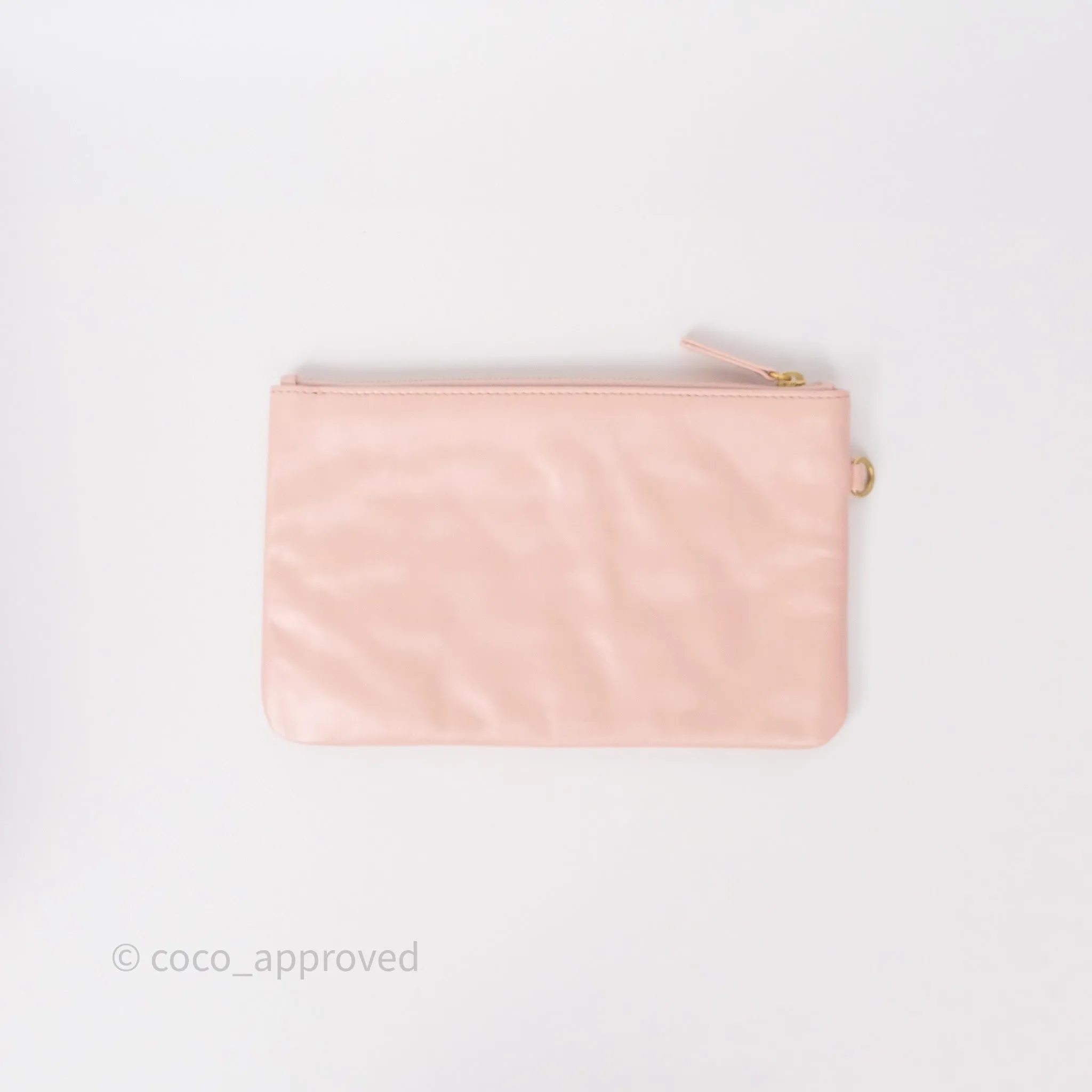 Chanel 22 Medium Pink Crumpled Calfskin Aged Gold Hardware