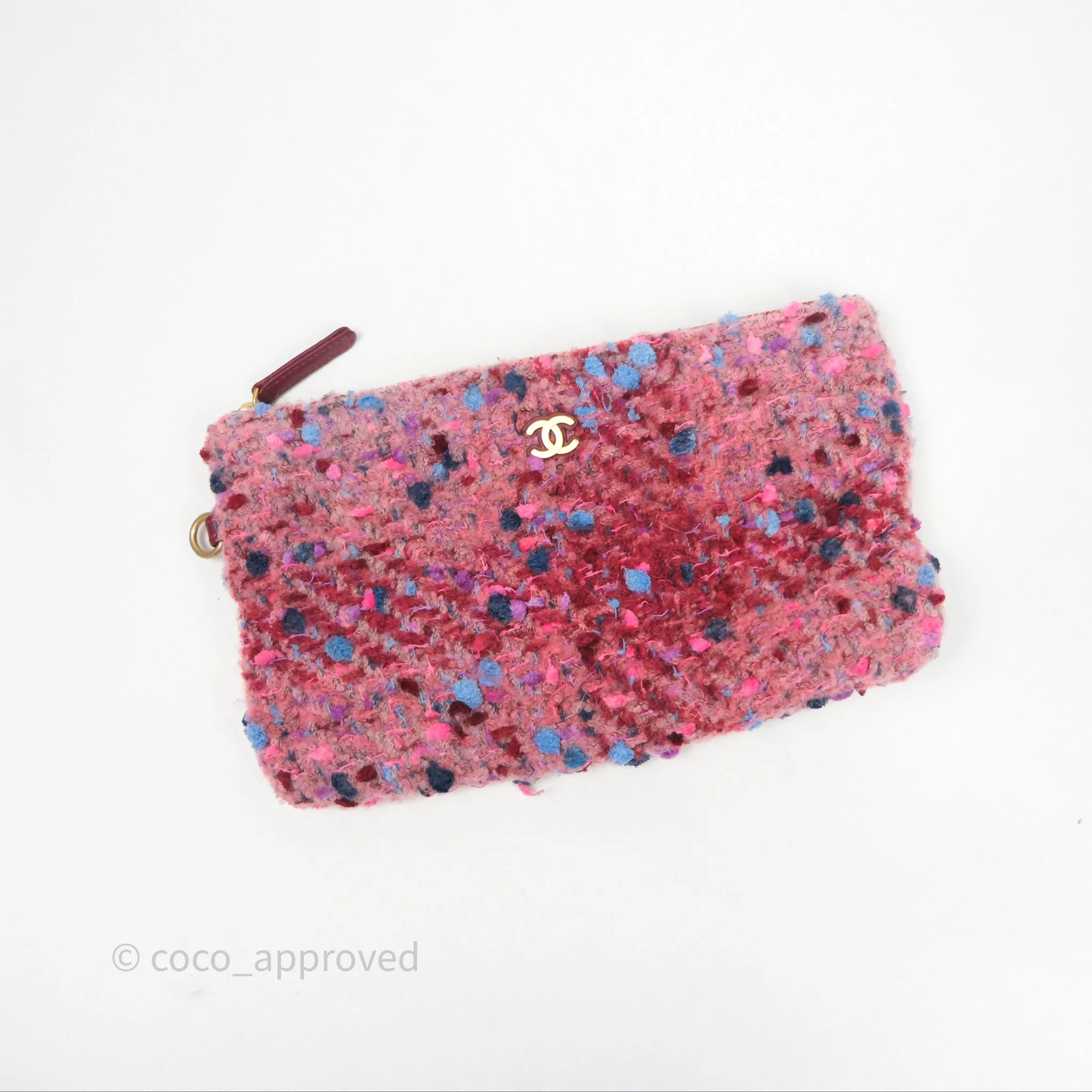 Chanel 22 Medium Tweed Pink Aged Gold Hardware
