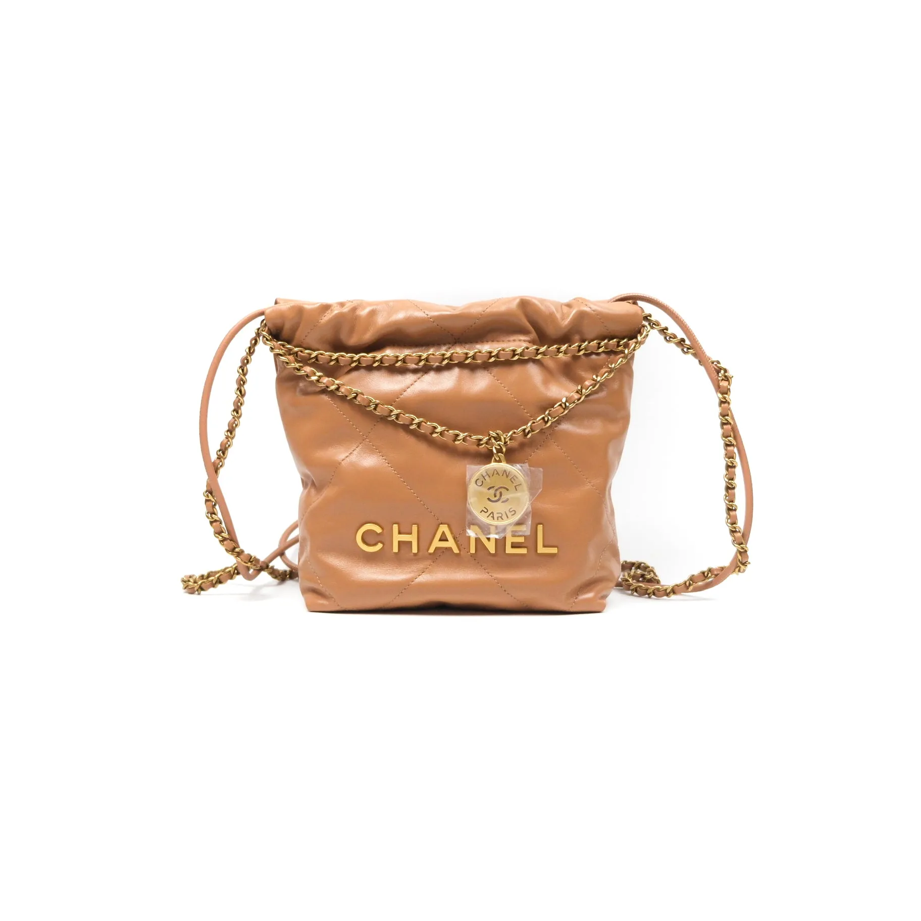 Chanel 22 Mini Bag Caramel Crumpled Calfskin