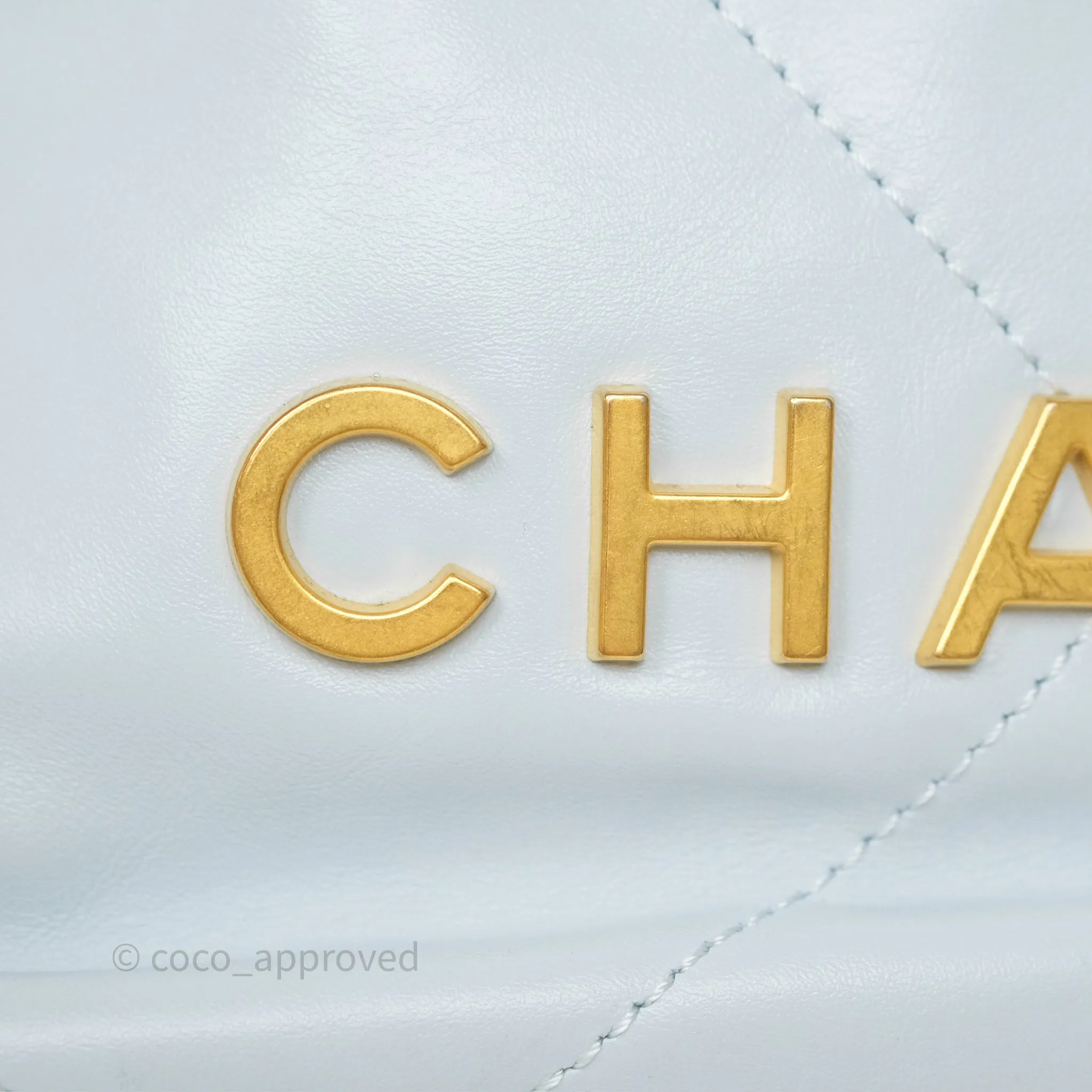 Chanel 22 Mini Bag Light Blue Shiny Crumpled Calfskin