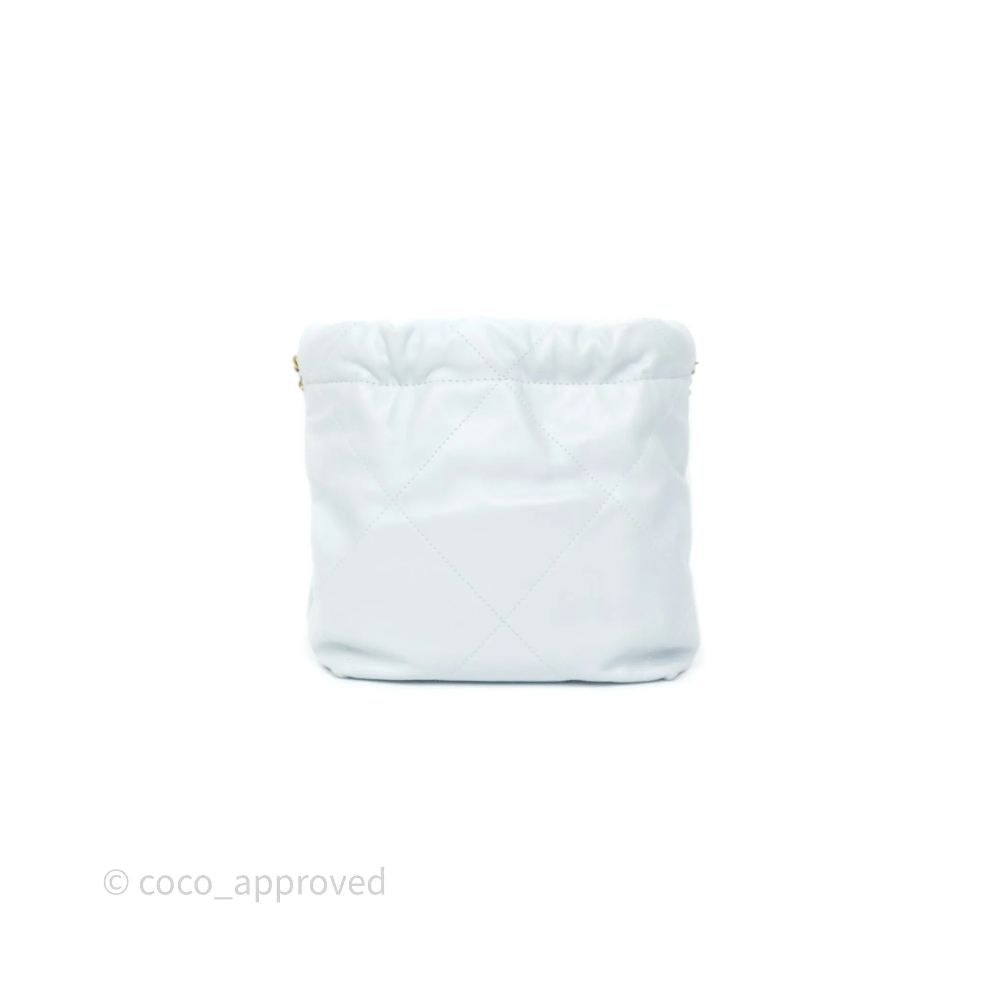 Chanel 22 Mini Bag Light Blue Shiny Crumpled Calfskin