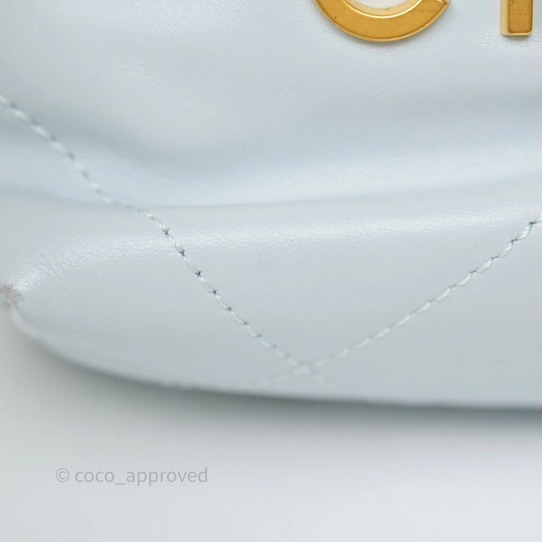 Chanel 22 Mini Bag Light Blue Shiny Crumpled Calfskin