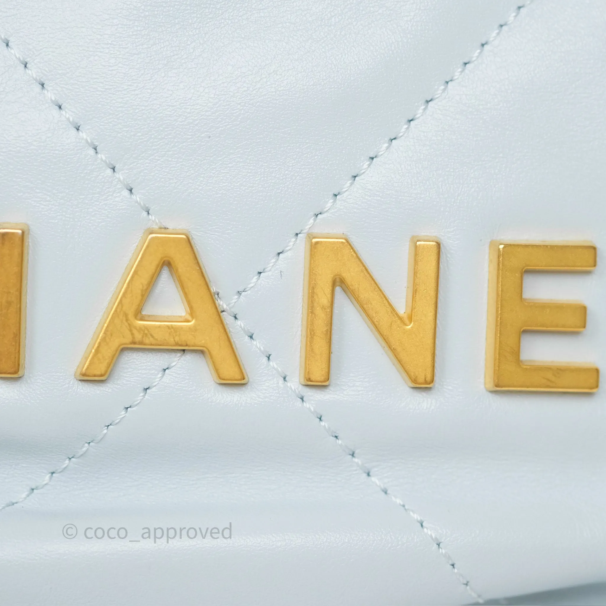 Chanel 22 Mini Bag Light Blue Shiny Crumpled Calfskin
