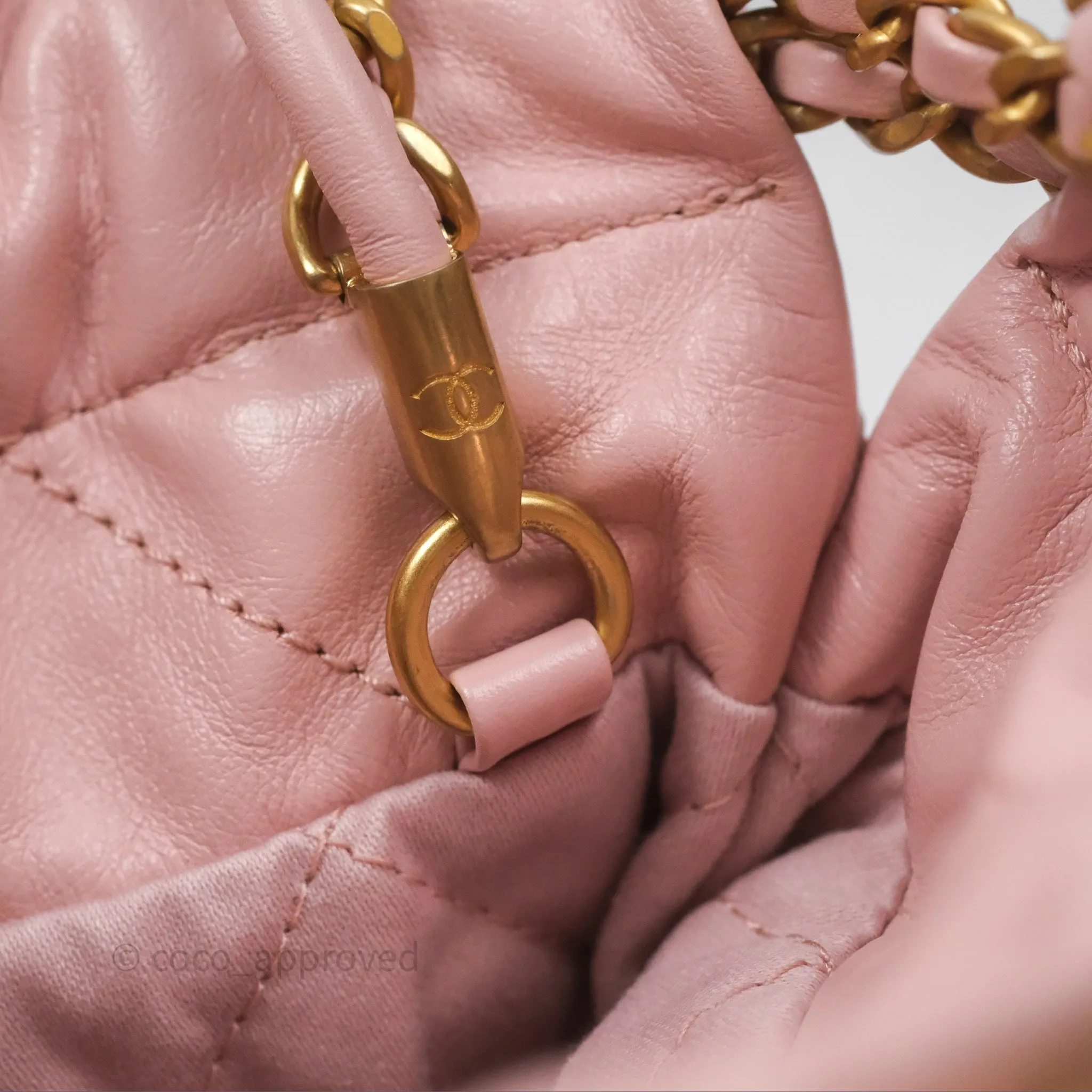 Chanel 22 Mini Bag Light Pink Crumpled Calfskin