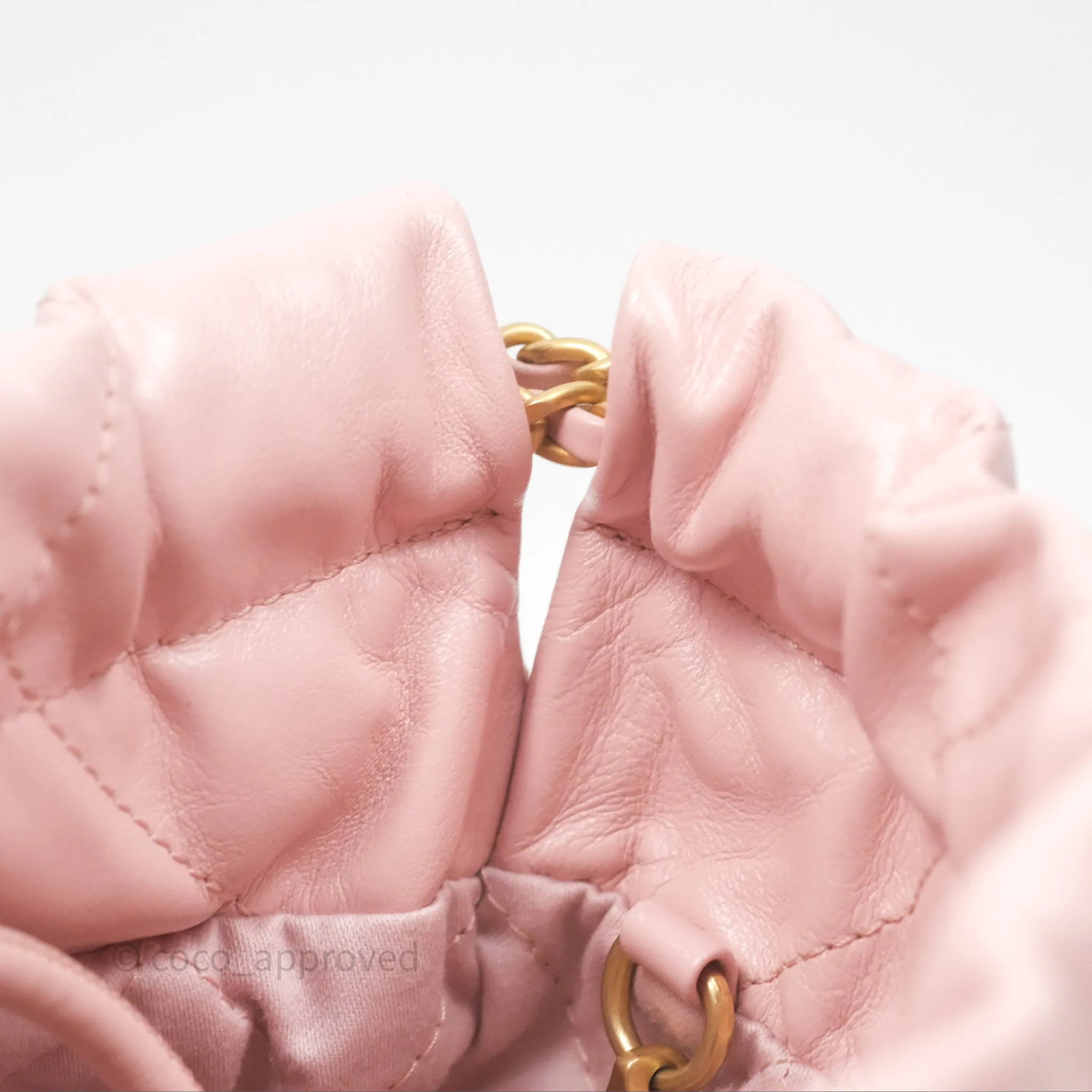 Chanel 22 Mini Bag Light Pink Crumpled Calfskin
