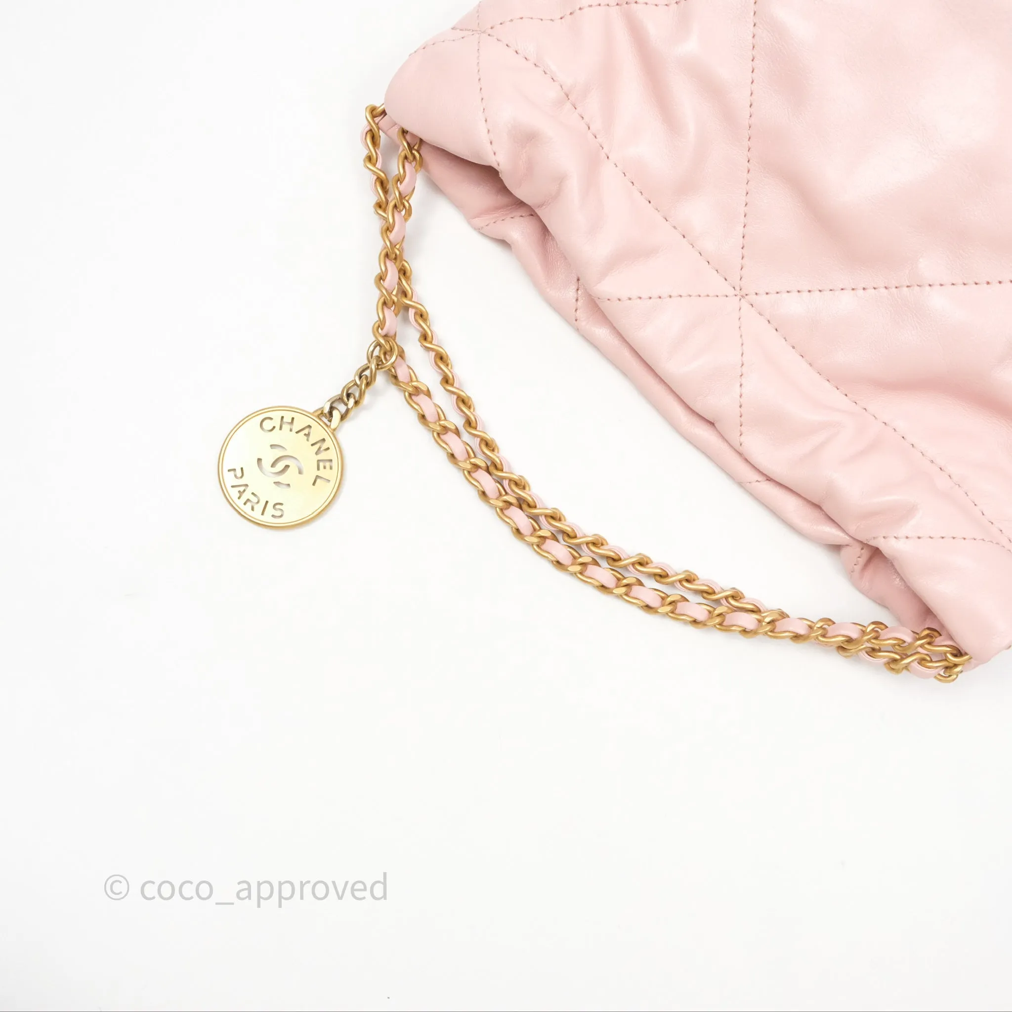 Chanel 22 Mini Bag Light Pink Crumpled Calfskin