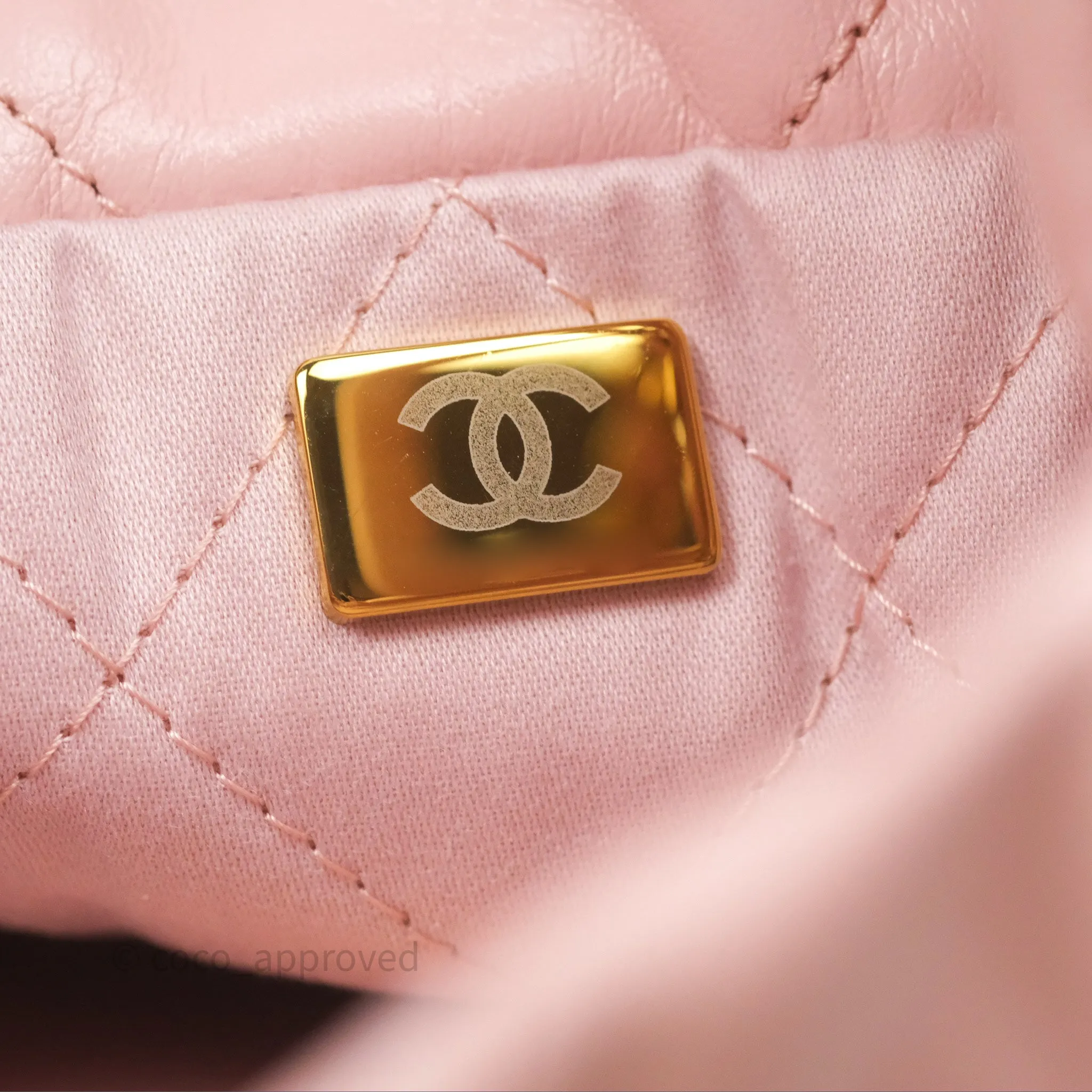Chanel 22 Mini Bag Light Pink Crumpled Calfskin