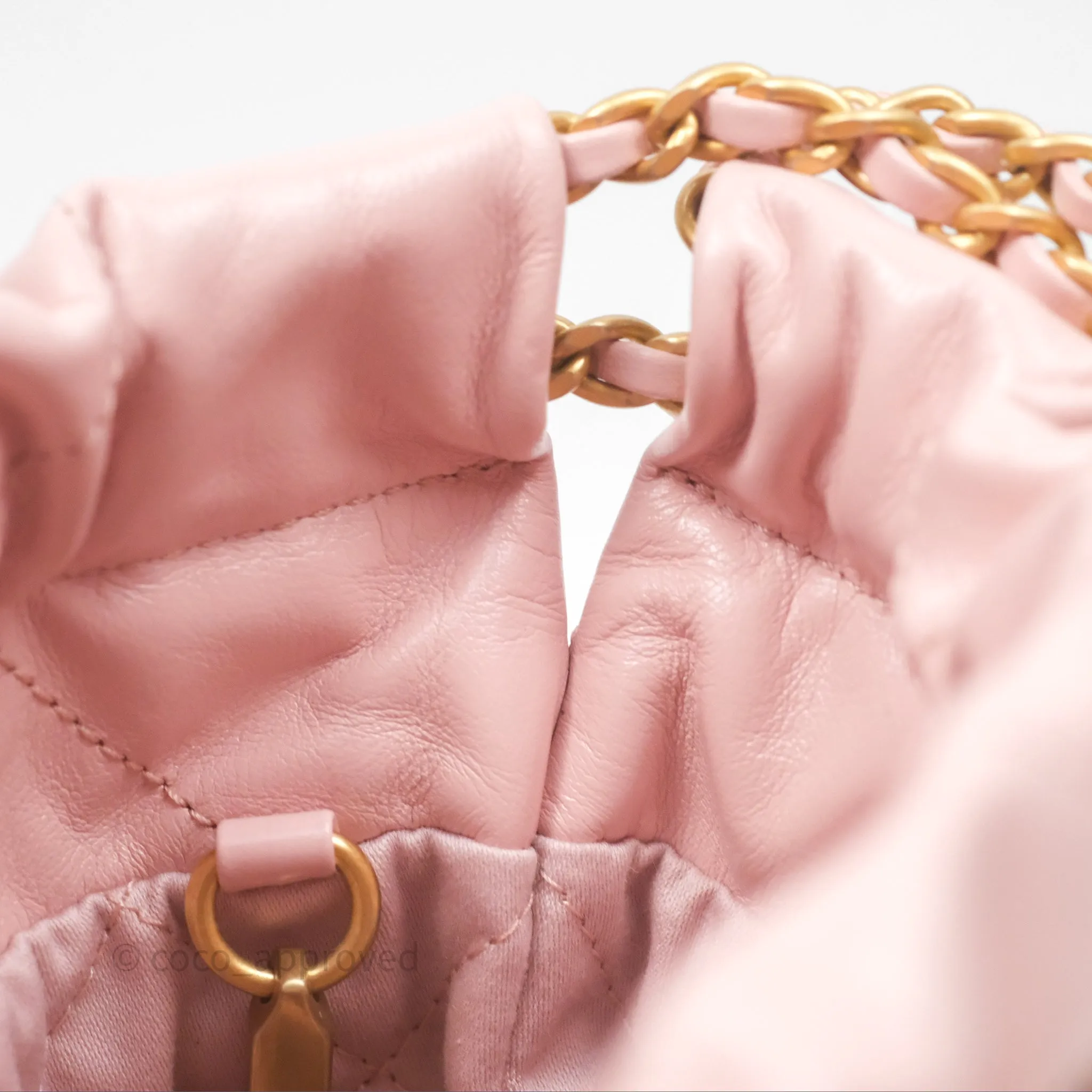 Chanel 22 Mini Bag Light Pink Crumpled Calfskin