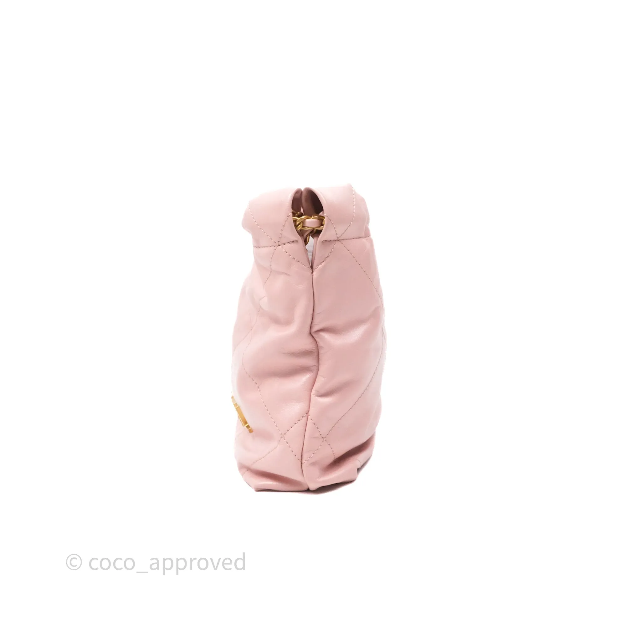 Chanel 22 Mini Bag Light Pink Crumpled Calfskin