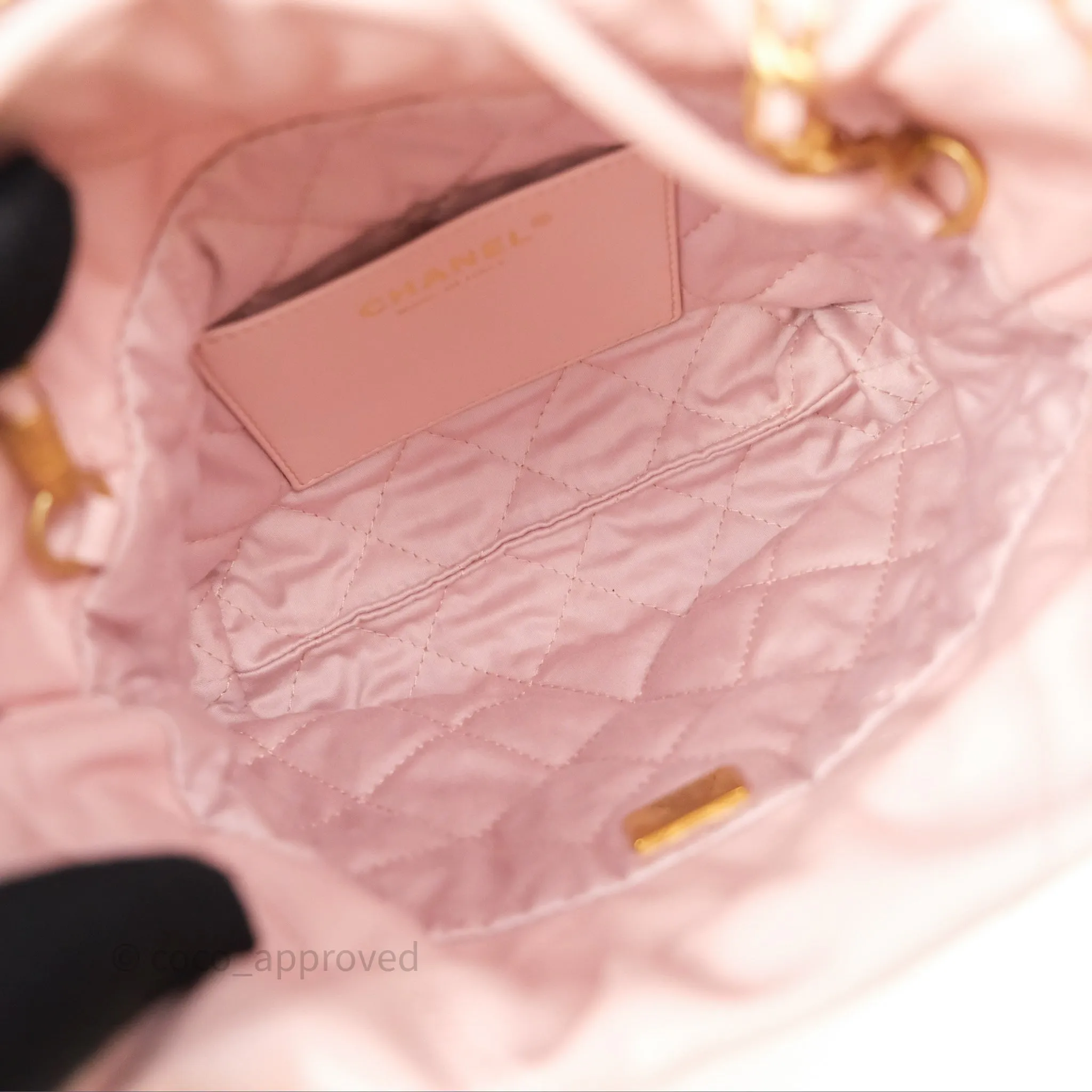 Chanel 22 Mini Bag Light Pink Crumpled Calfskin