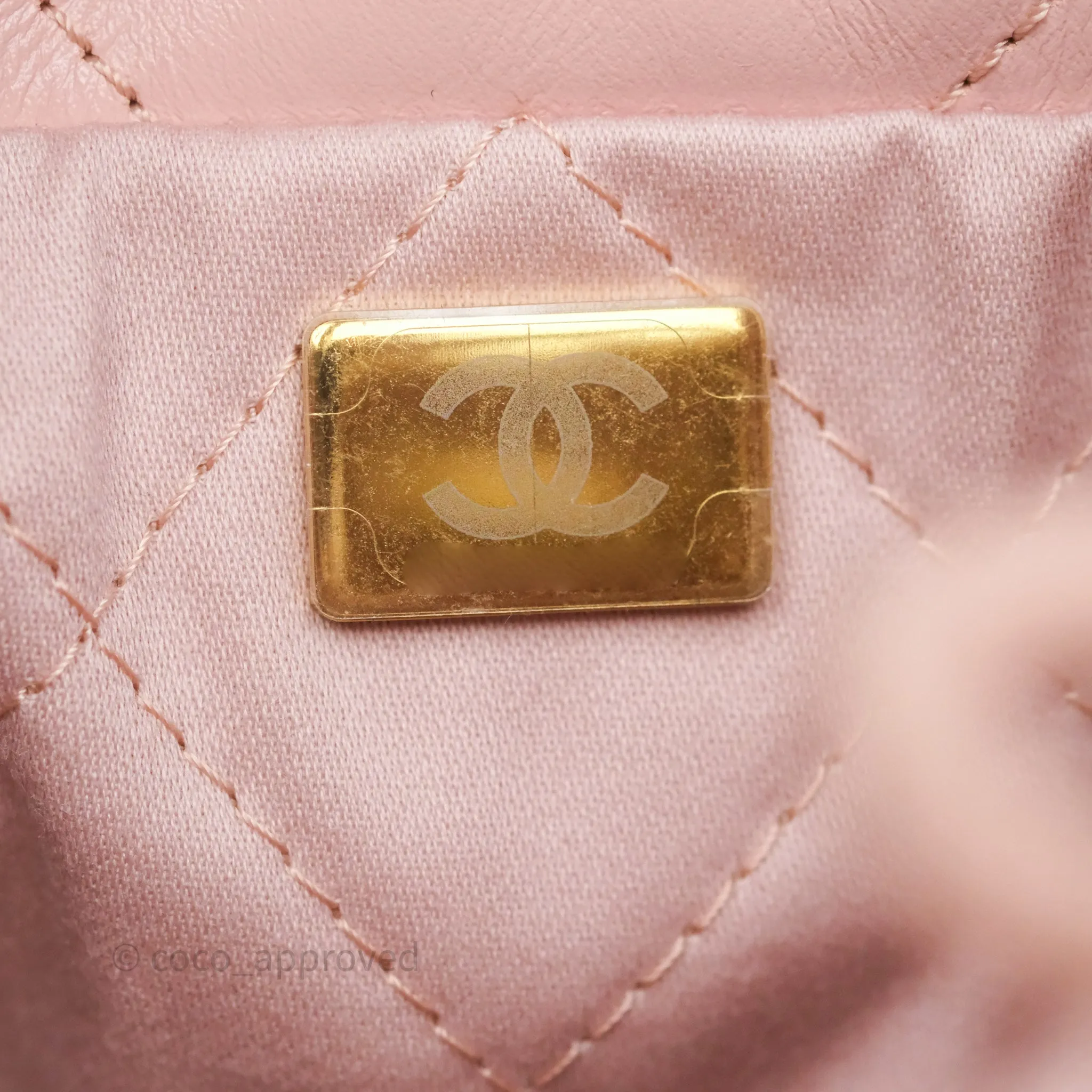 Chanel 22 Mini Bag Light Pink Shiny Crumpled Calfskin