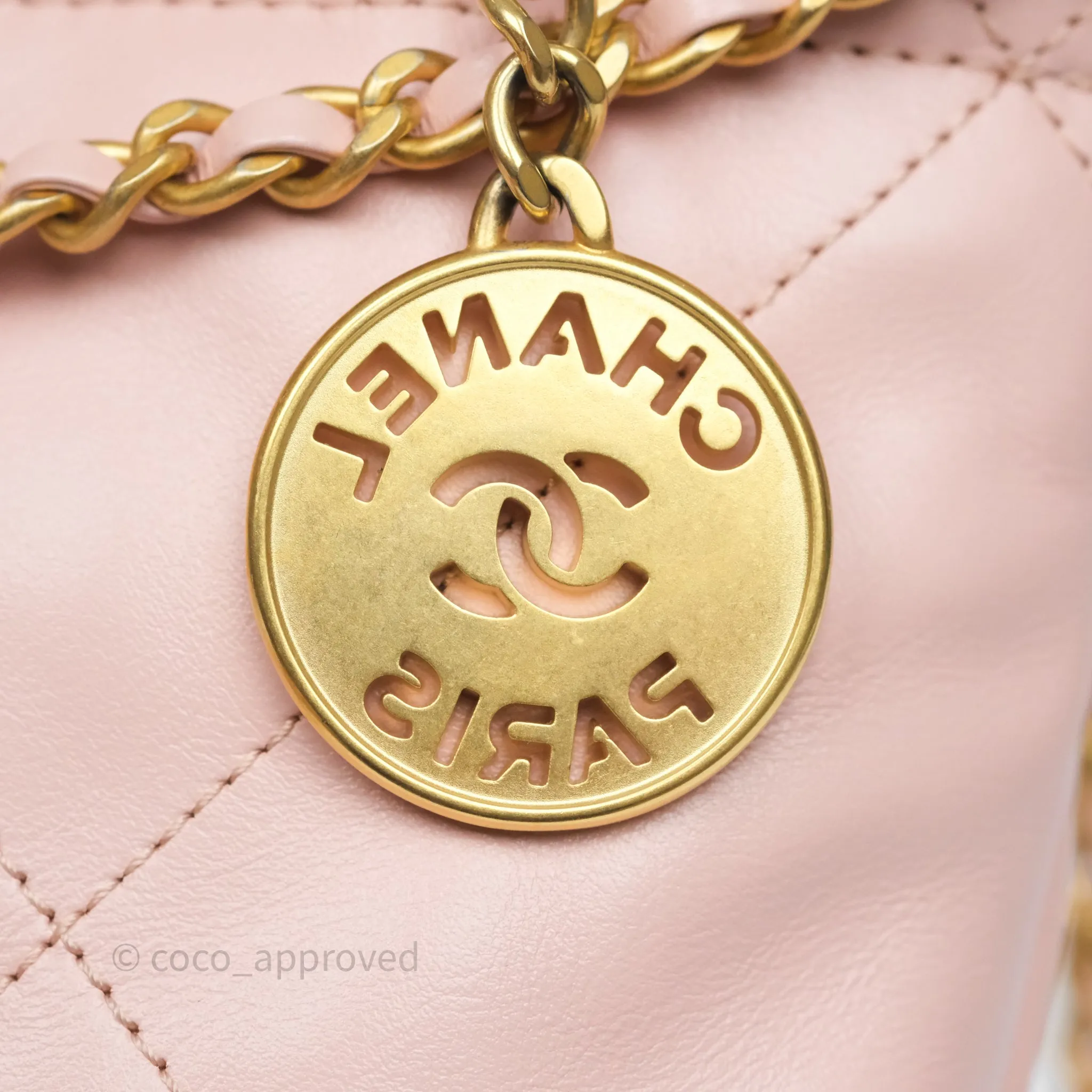 Chanel 22 Mini Bag Light Pink Shiny Crumpled Calfskin