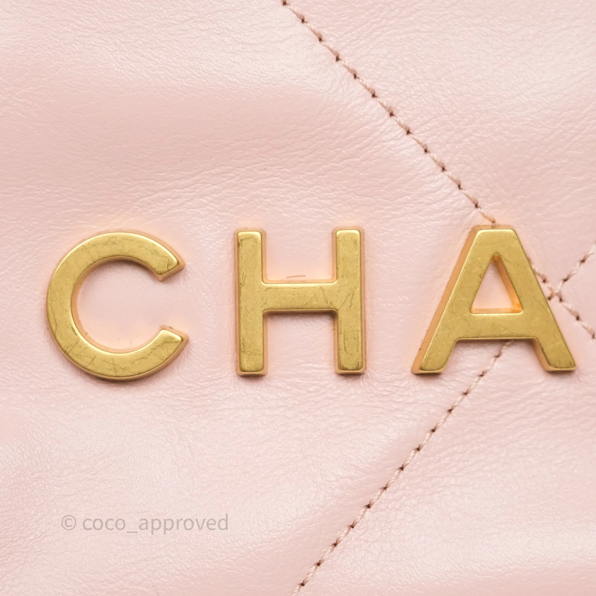 Chanel 22 Mini Bag Light Pink Shiny Crumpled Calfskin