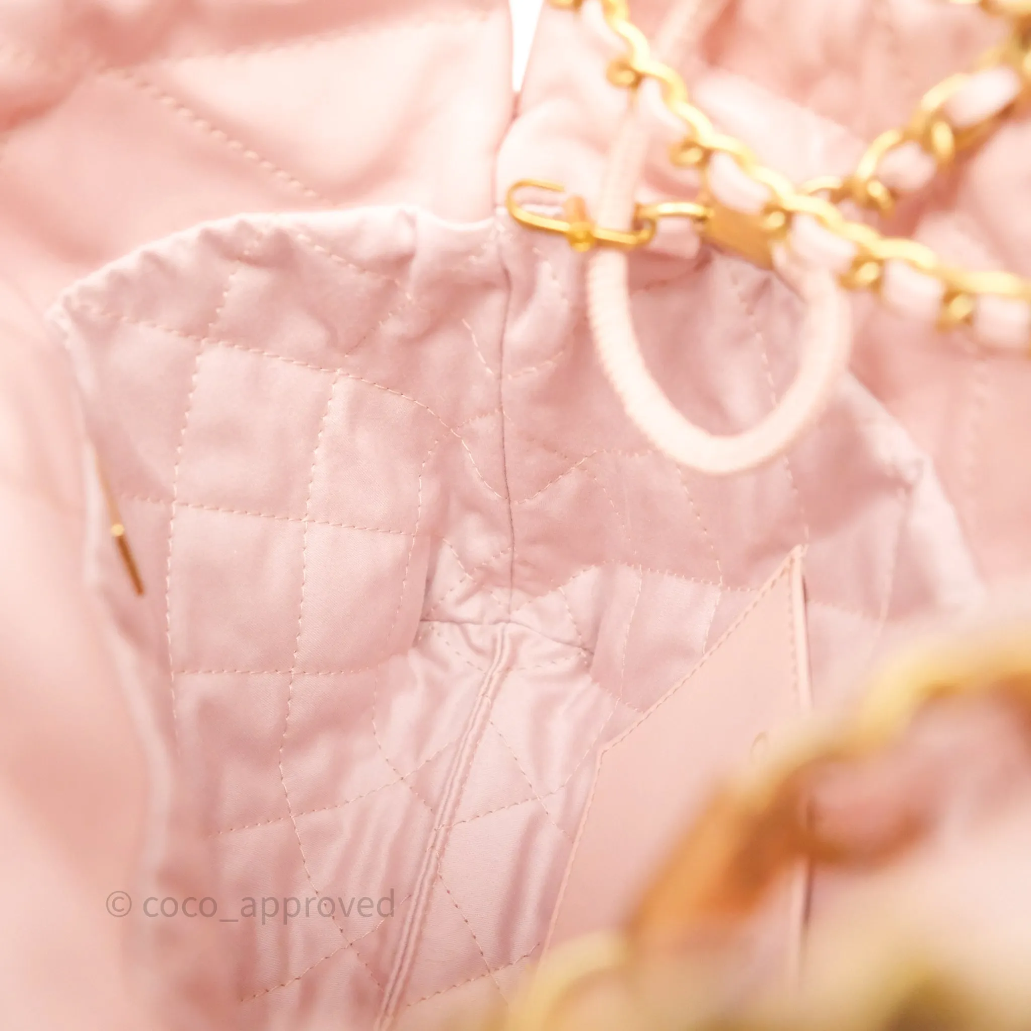 Chanel 22 Mini Bag Light Pink Shiny Crumpled Calfskin
