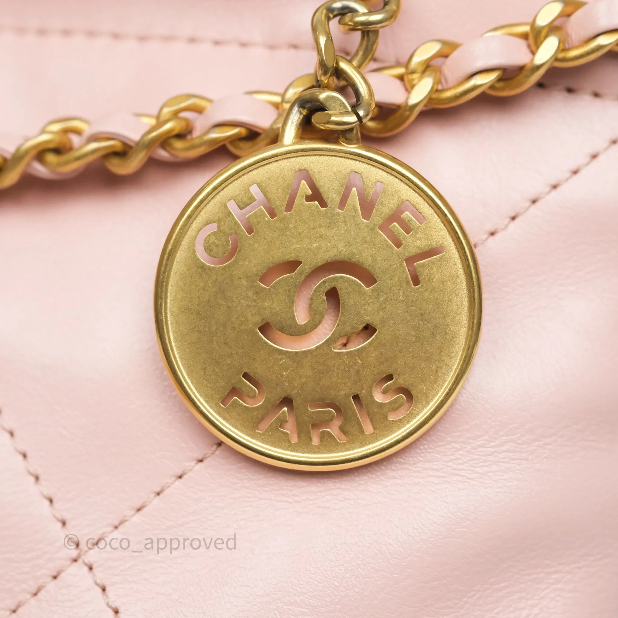 Chanel 22 Mini Bag Light Pink Shiny Crumpled Calfskin