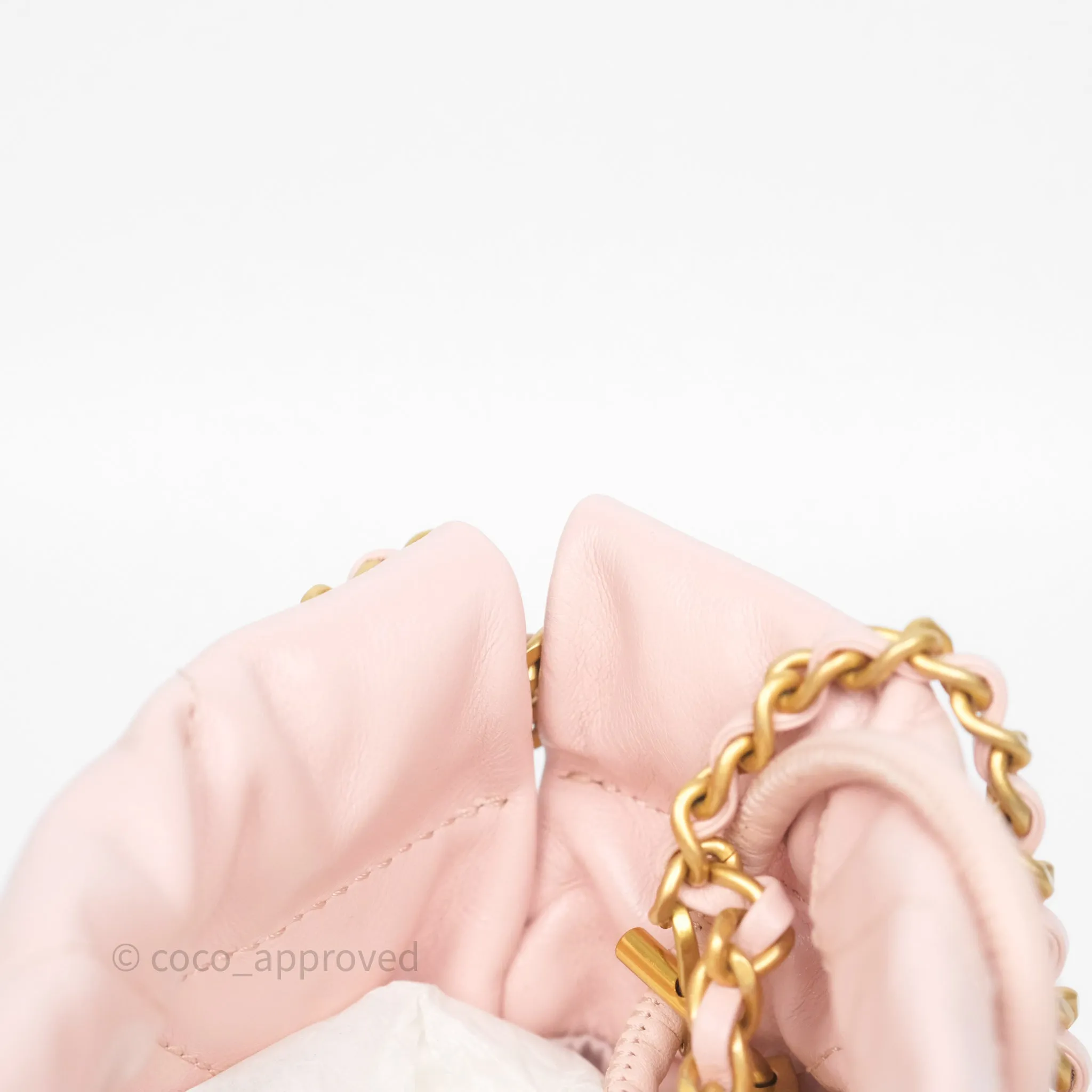 Chanel 22 Mini Bag Light Pink Shiny Crumpled Calfskin