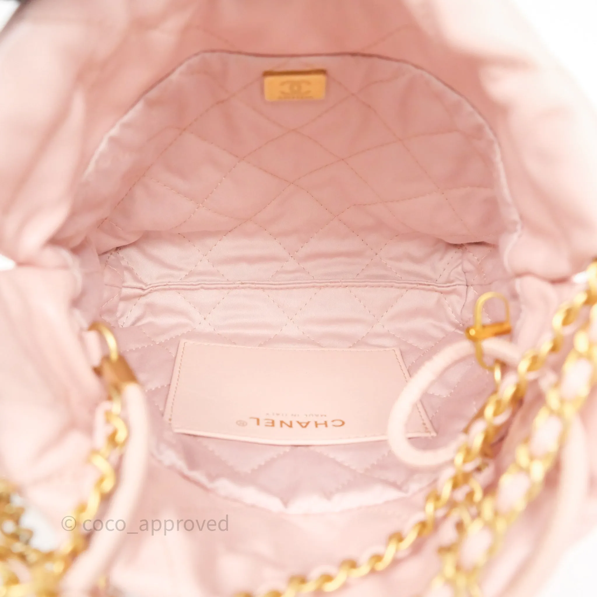 Chanel 22 Mini Bag Light Pink Shiny Crumpled Calfskin