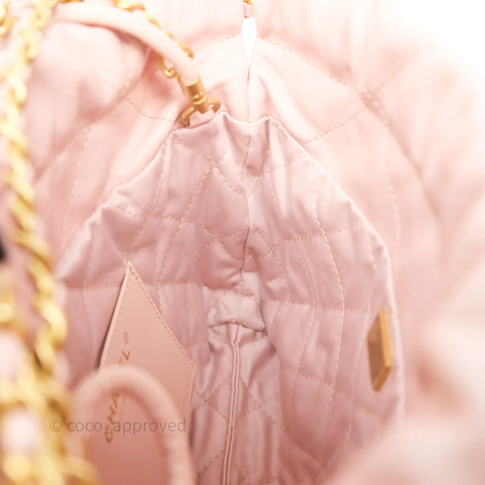 Chanel 22 Mini Bag Light Pink Shiny Crumpled Calfskin