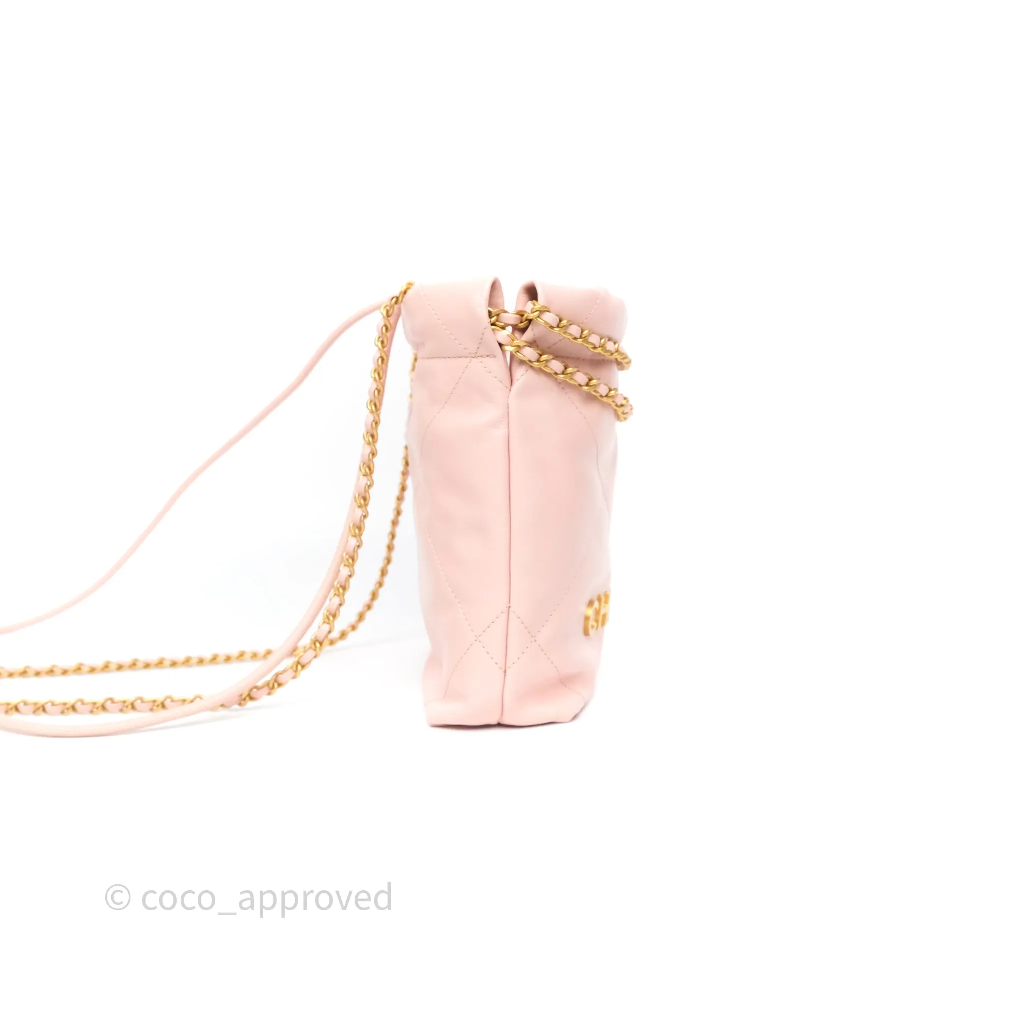 Chanel 22 Mini Bag Light Pink Shiny Crumpled Calfskin
