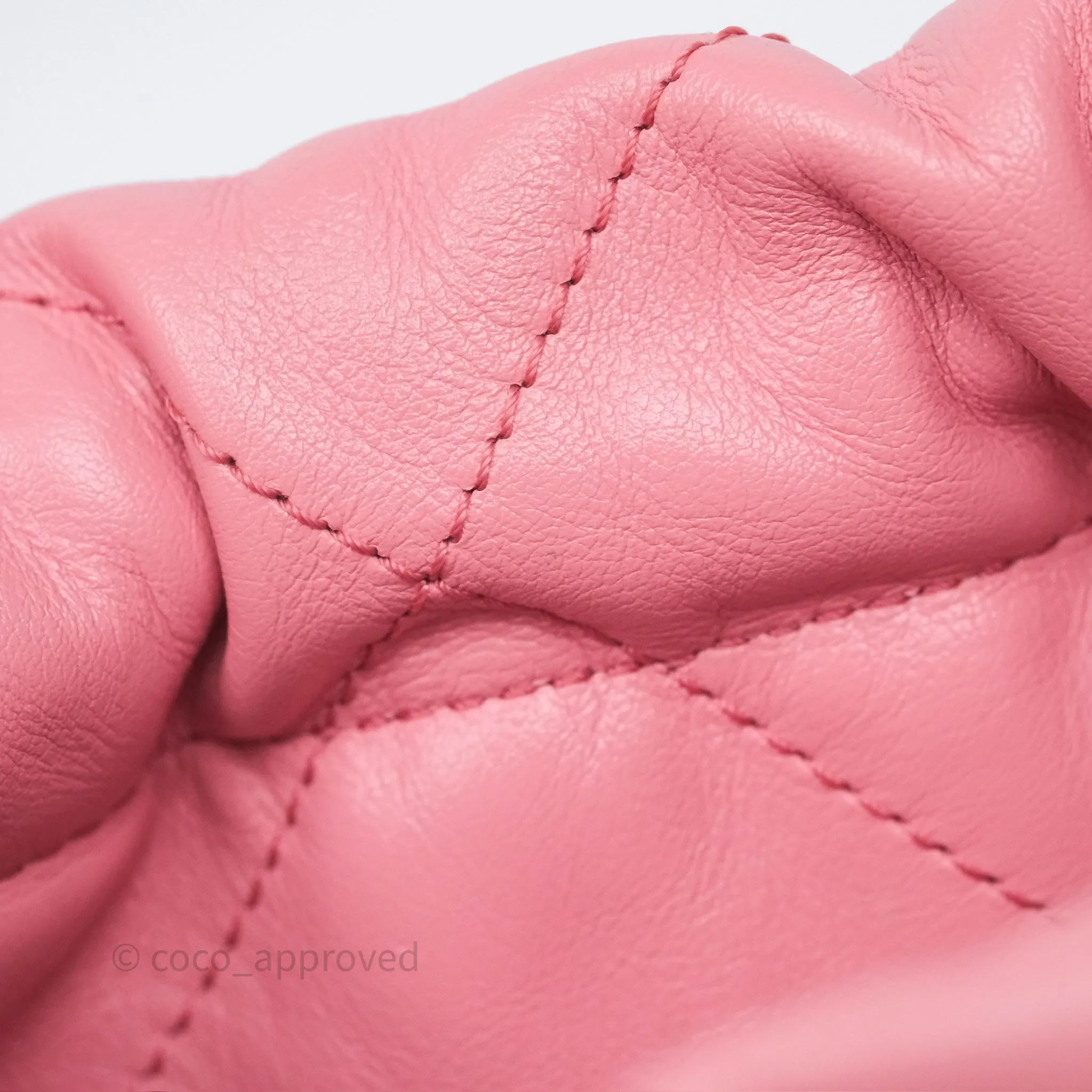 Chanel 22 Mini Bag Pink Shiny Crumpled Calfskin Matte Silver Hardware