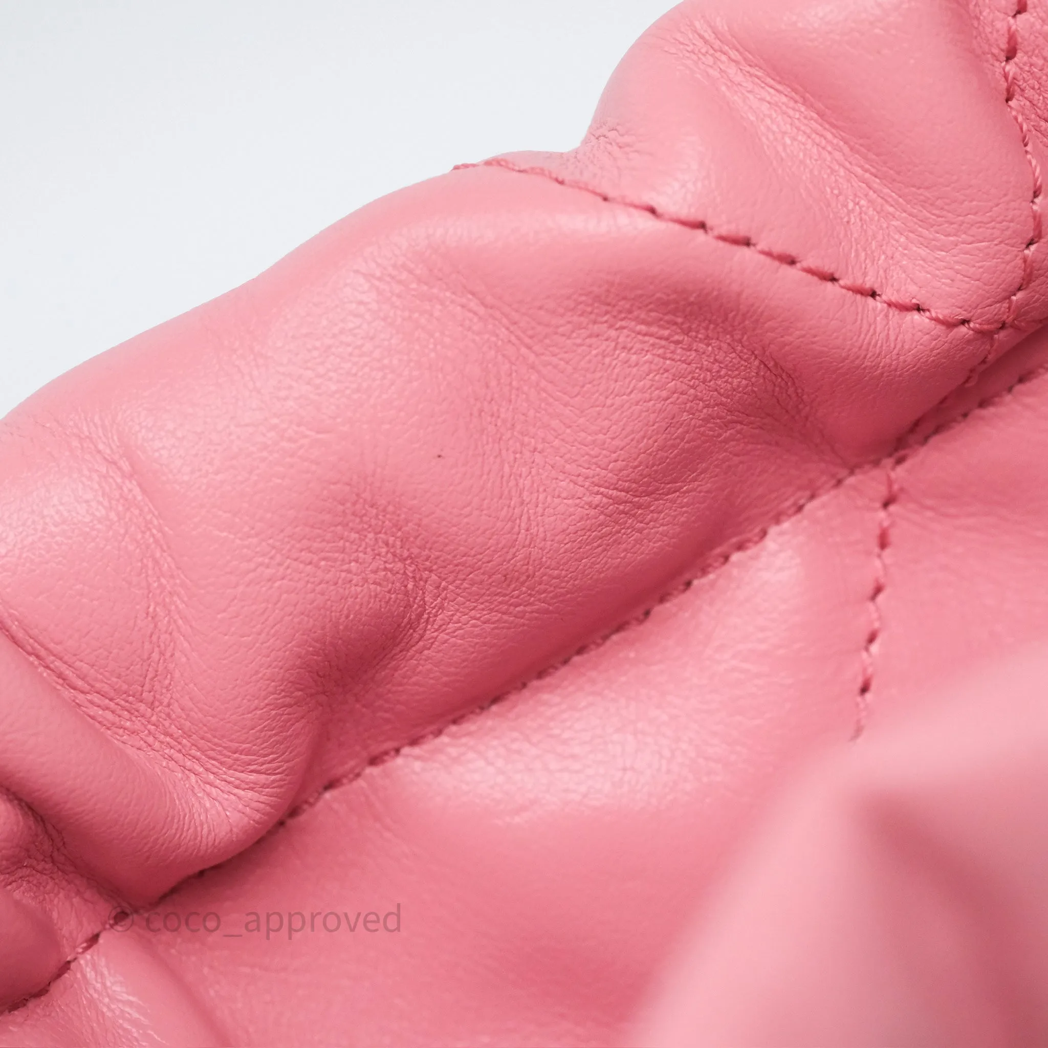 Chanel 22 Mini Bag Pink Shiny Crumpled Calfskin Matte Silver Hardware