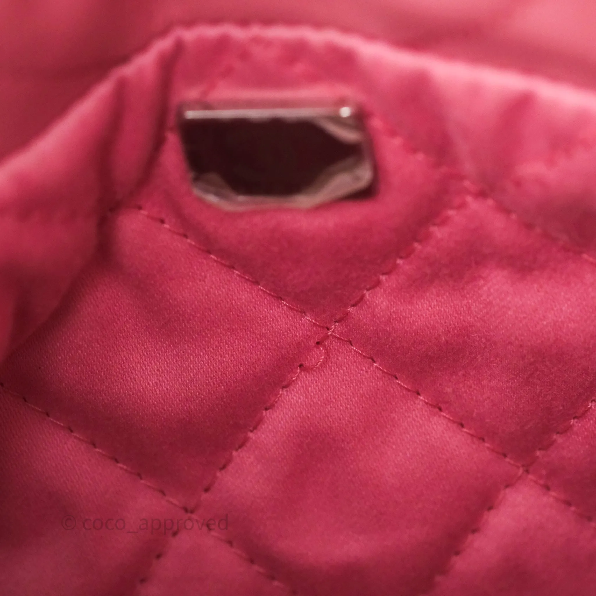 Chanel 22 Mini Bag Pink Shiny Crumpled Calfskin Matte Silver Hardware