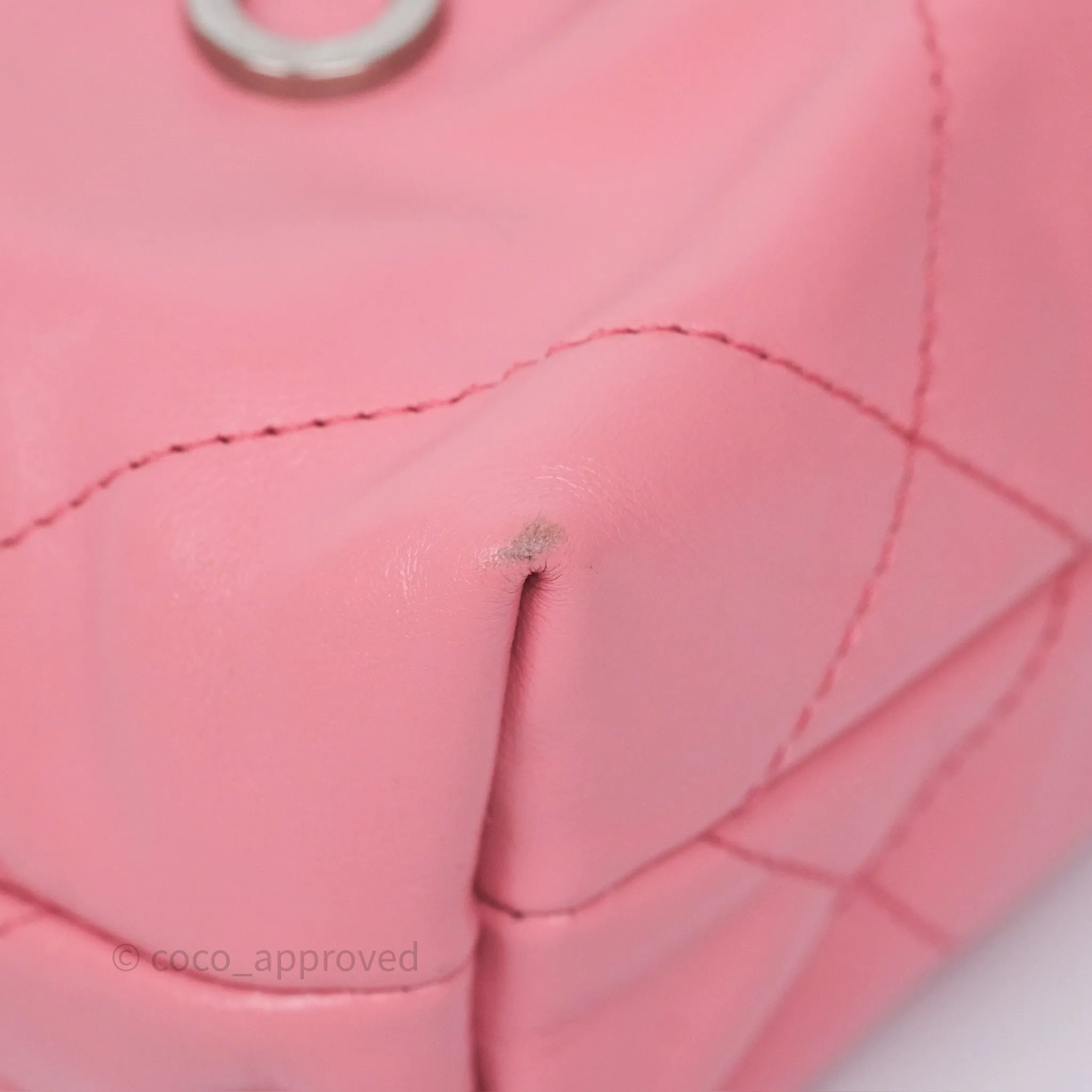 Chanel 22 Mini Bag Pink Shiny Crumpled Calfskin Matte Silver Hardware