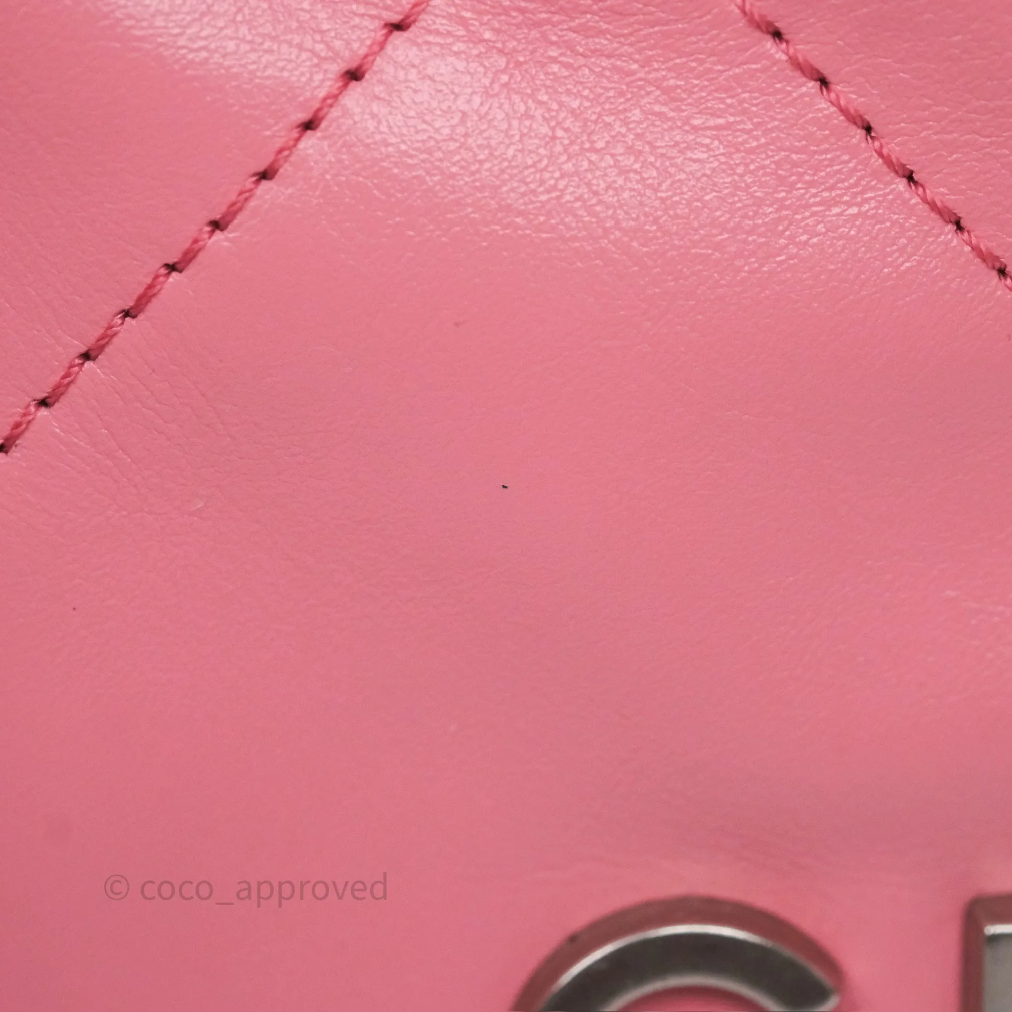 Chanel 22 Mini Bag Pink Shiny Crumpled Calfskin Matte Silver Hardware