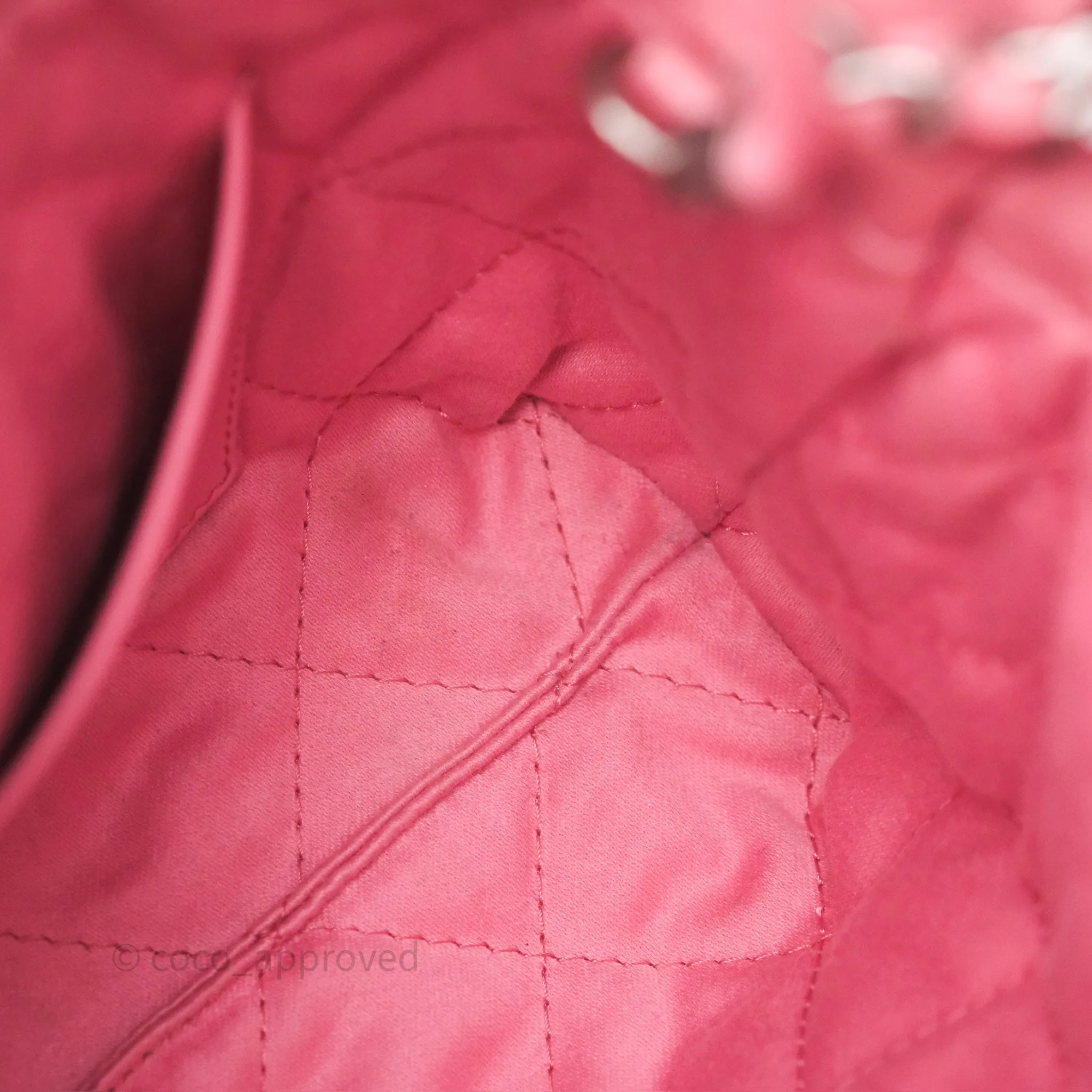 Chanel 22 Mini Bag Pink Shiny Crumpled Calfskin Matte Silver Hardware