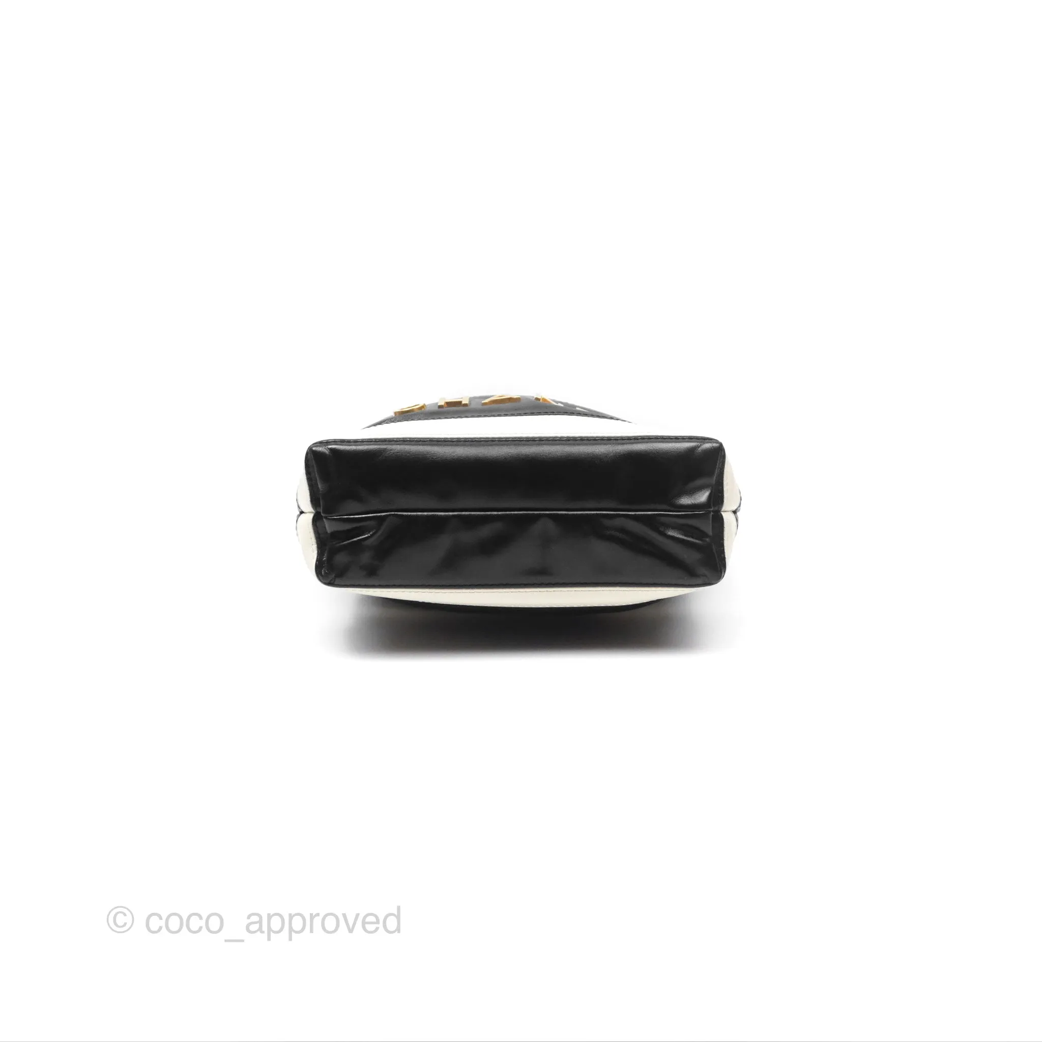Chanel 22 Mini Bag Striped Black/ White Crumpled Calfskin