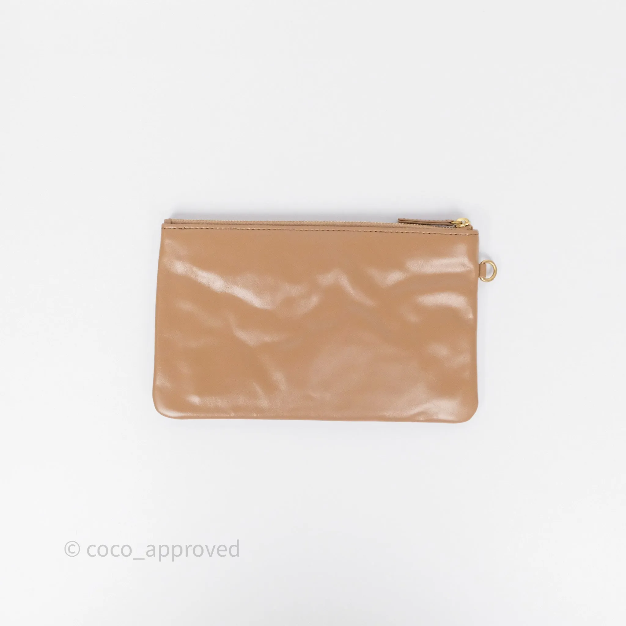 Chanel 22 Small Beige Shiny Calfskin Aged Gold Hardware