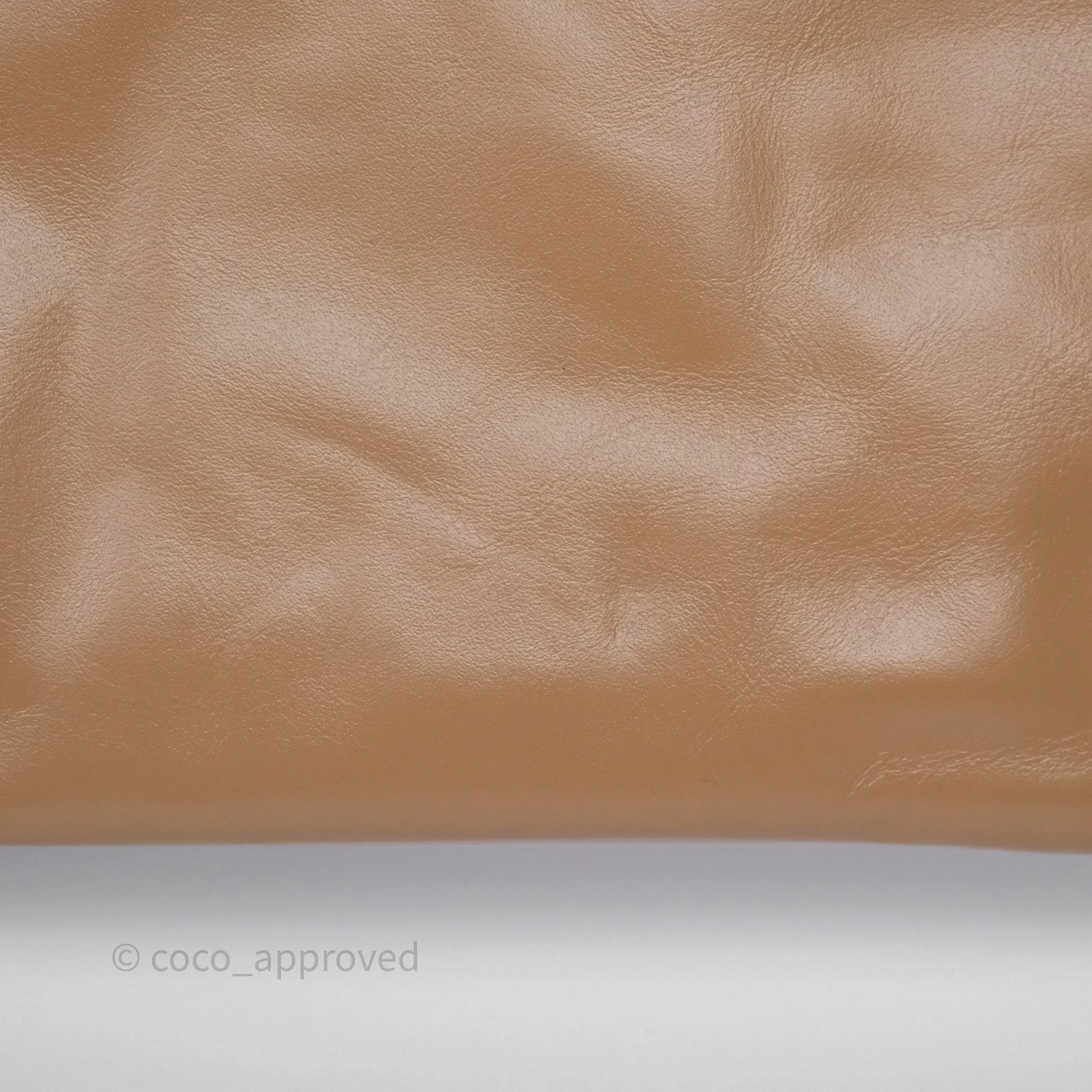 Chanel 22 Small Beige Shiny Calfskin Aged Gold Hardware