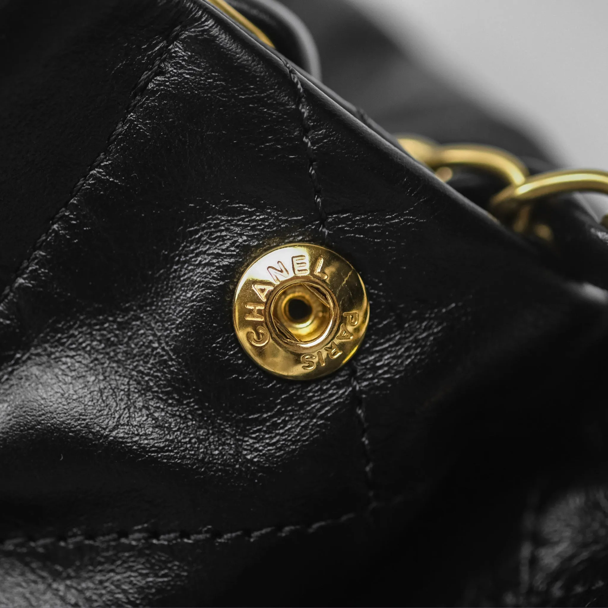 Chanel 22 Small Black Shiny Calfskin Aged Gold Hardware