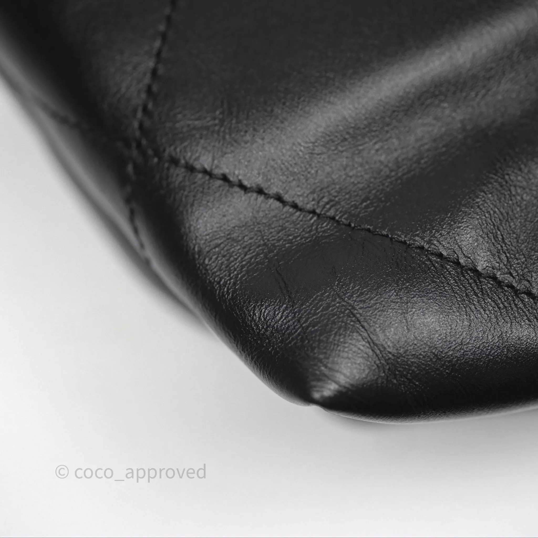 Chanel 22 Small Black Shiny Calfskin Aged Gold Hardware